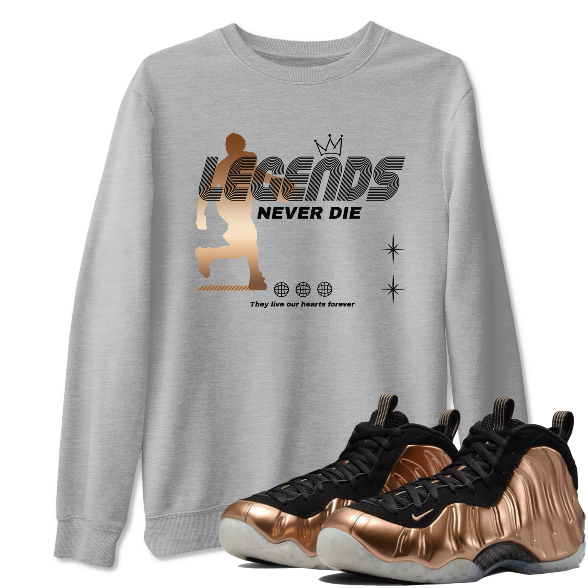 Legends Never Die snkmatch Tees - Air Foamposite One Metallic Copper