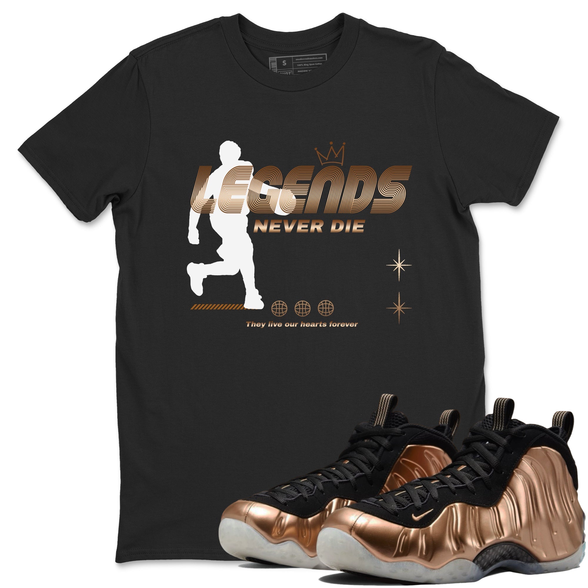 Legends Never Die snkmatch Tees - Air Foamposite One Metallic Copper