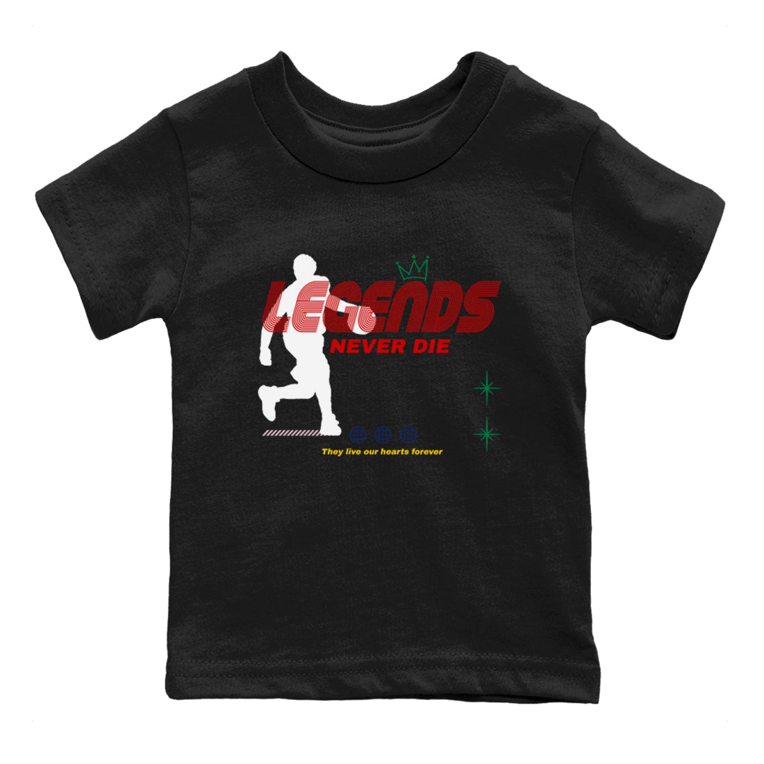 Legends Never Die snkmatch Tees Kids - Air Force 3 Blue Void and Tour Yellow