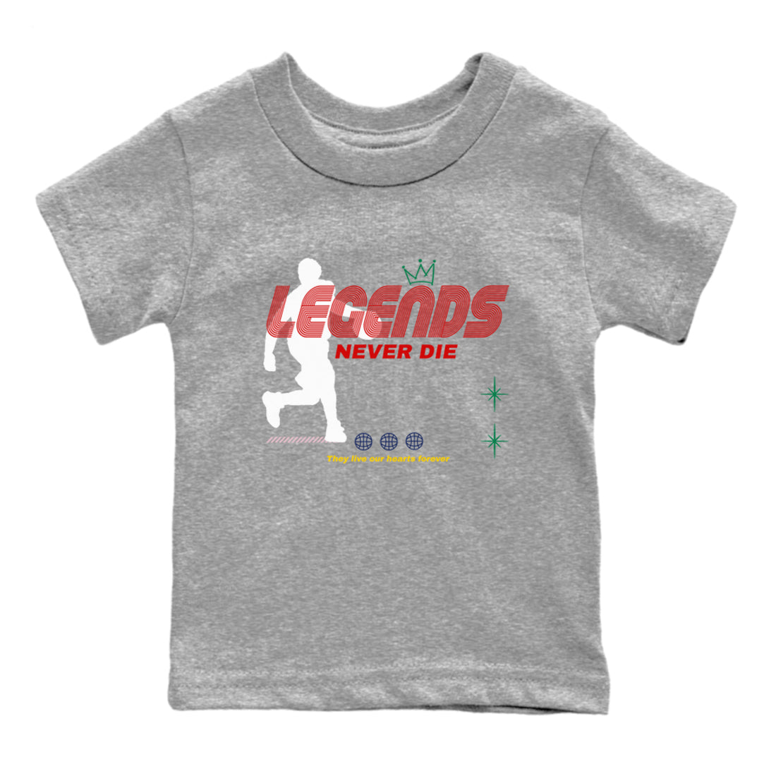 Legends Never Die snkmatch Tees Kids - Air Force 3 Blue Void and Tour Yellow