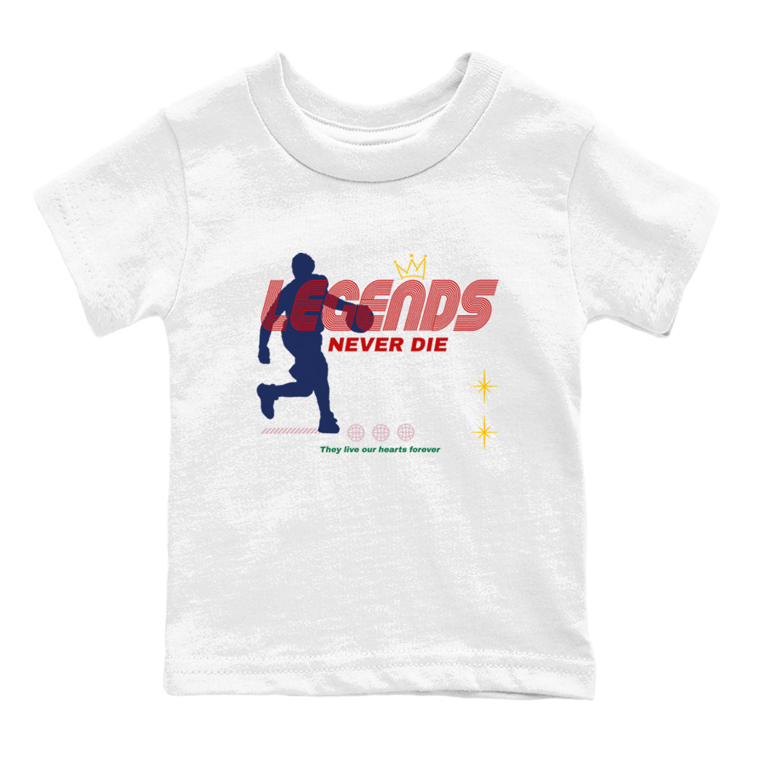 Legends Never Die snkmatch Tees Kids - Air Force 3 Blue Void and Tour Yellow