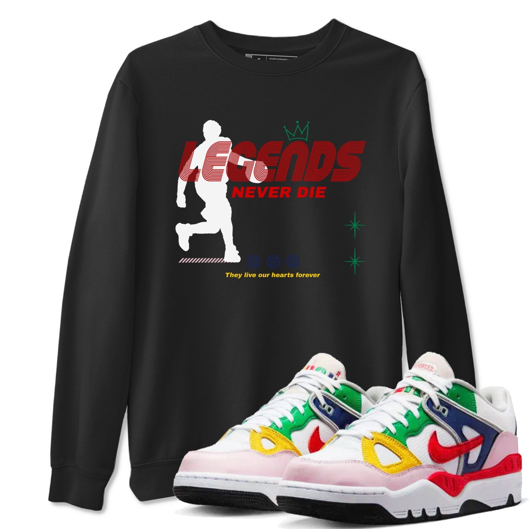 Legends Never Die snkmatch Tees - Air Force 3 Blue Void and Tour Yellow
