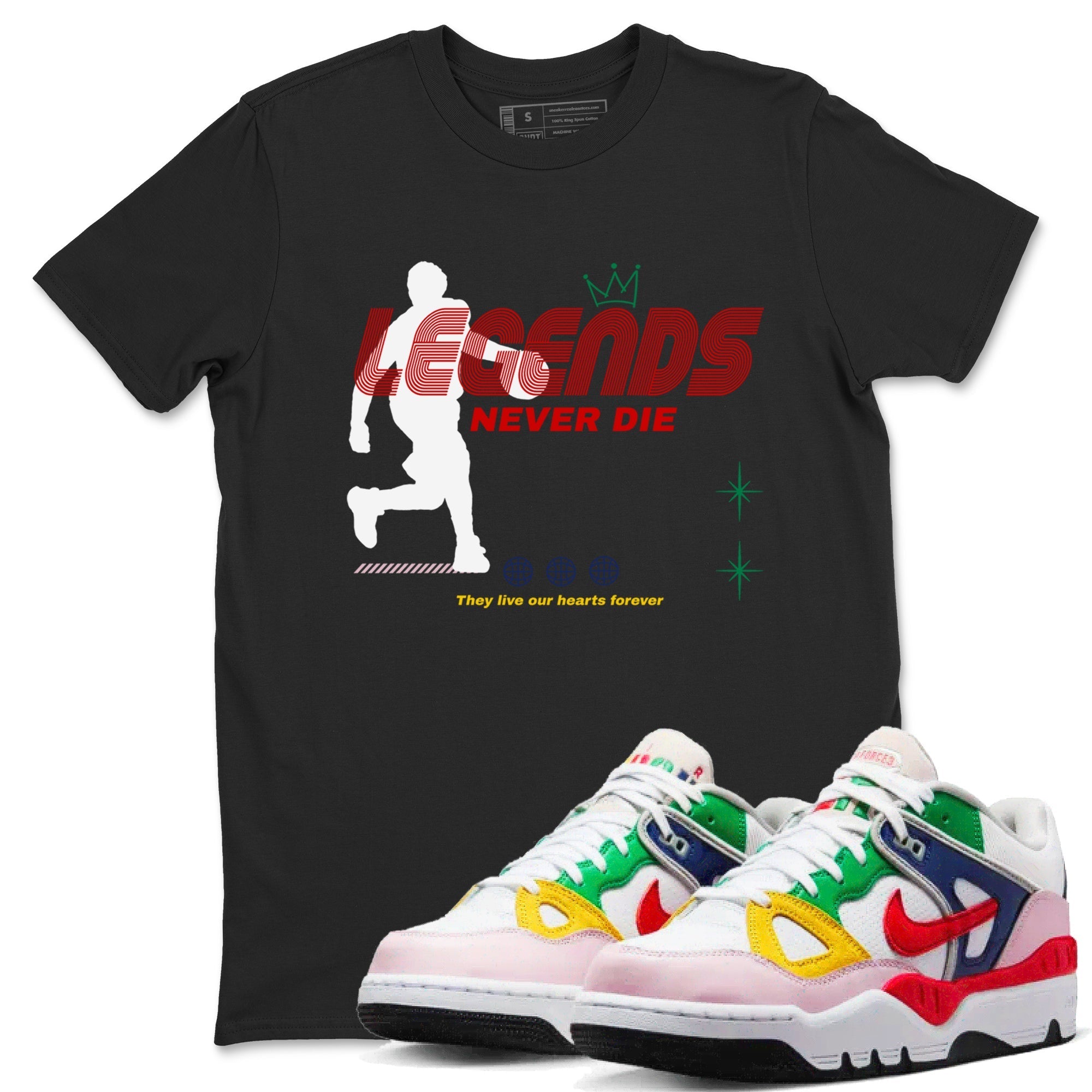 Legends Never Die snkmatch Tees - Air Force 3 Blue Void and Tour Yellow