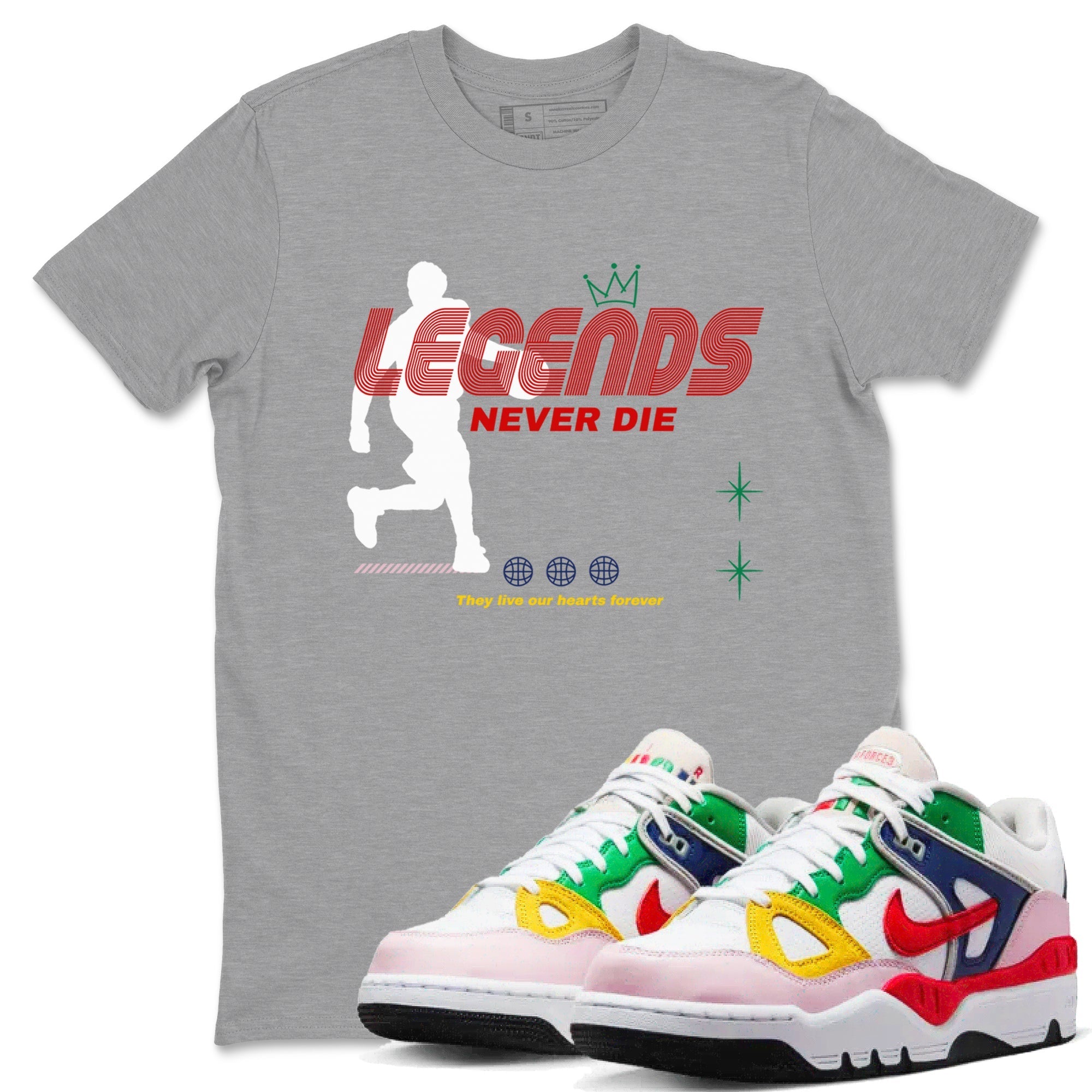 Legends Never Die snkmatch Tees - Air Force 3 Blue Void and Tour Yellow