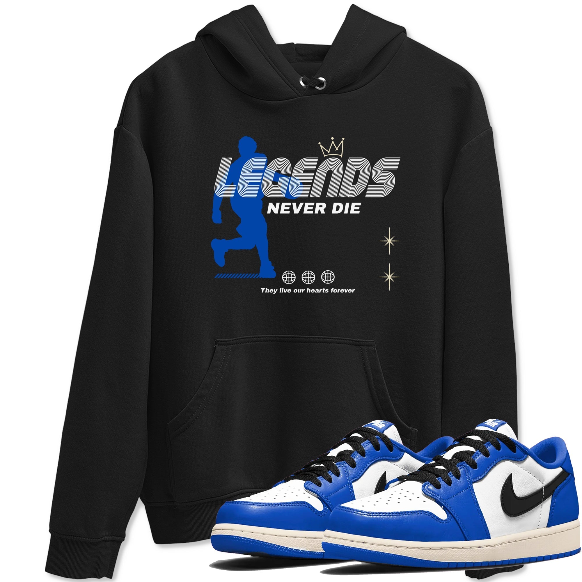 Legends Never Die snkmatch Tees - Air Jordan 1 Game Royal