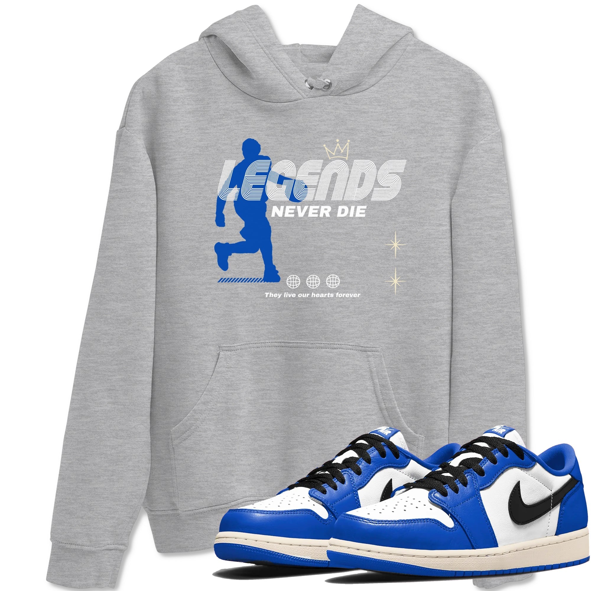 Legends Never Die snkmatch Tees - Air Jordan 1 Game Royal