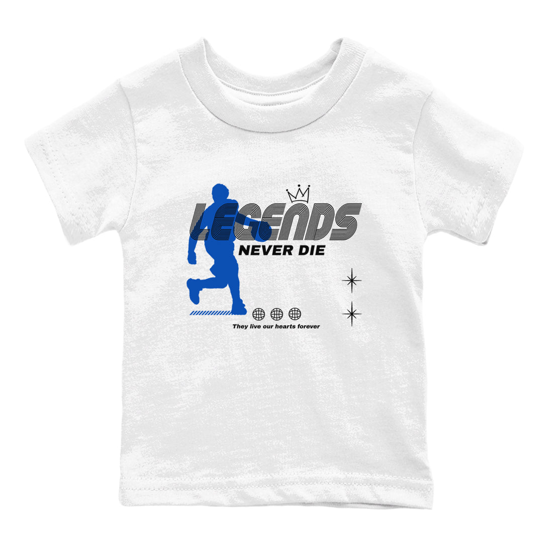Legends Never Die snkmatch Tees Kids - Air Jordan 1 Game Royal