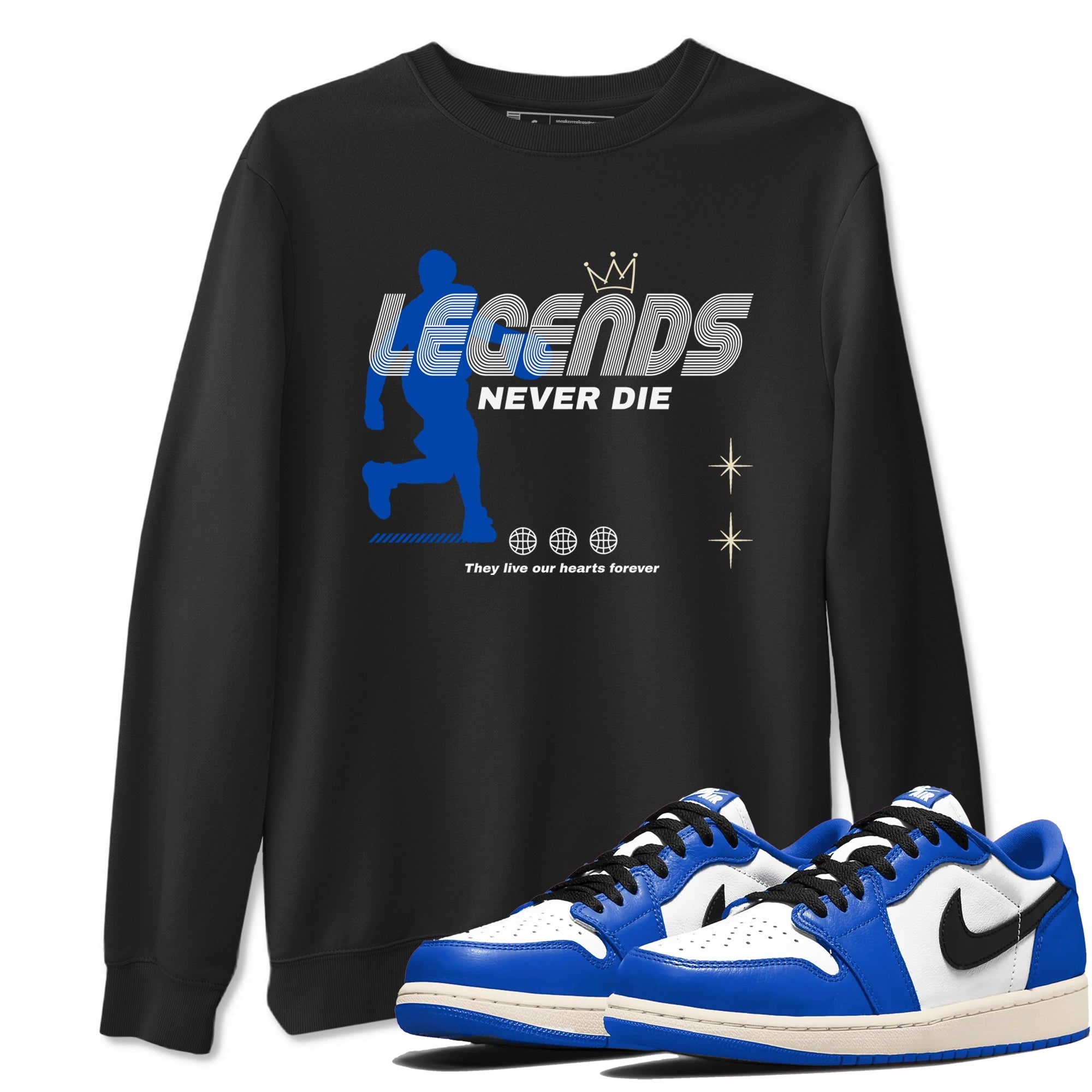 Legends Never Die snkmatch Tees - Air Jordan 1 Game Royal