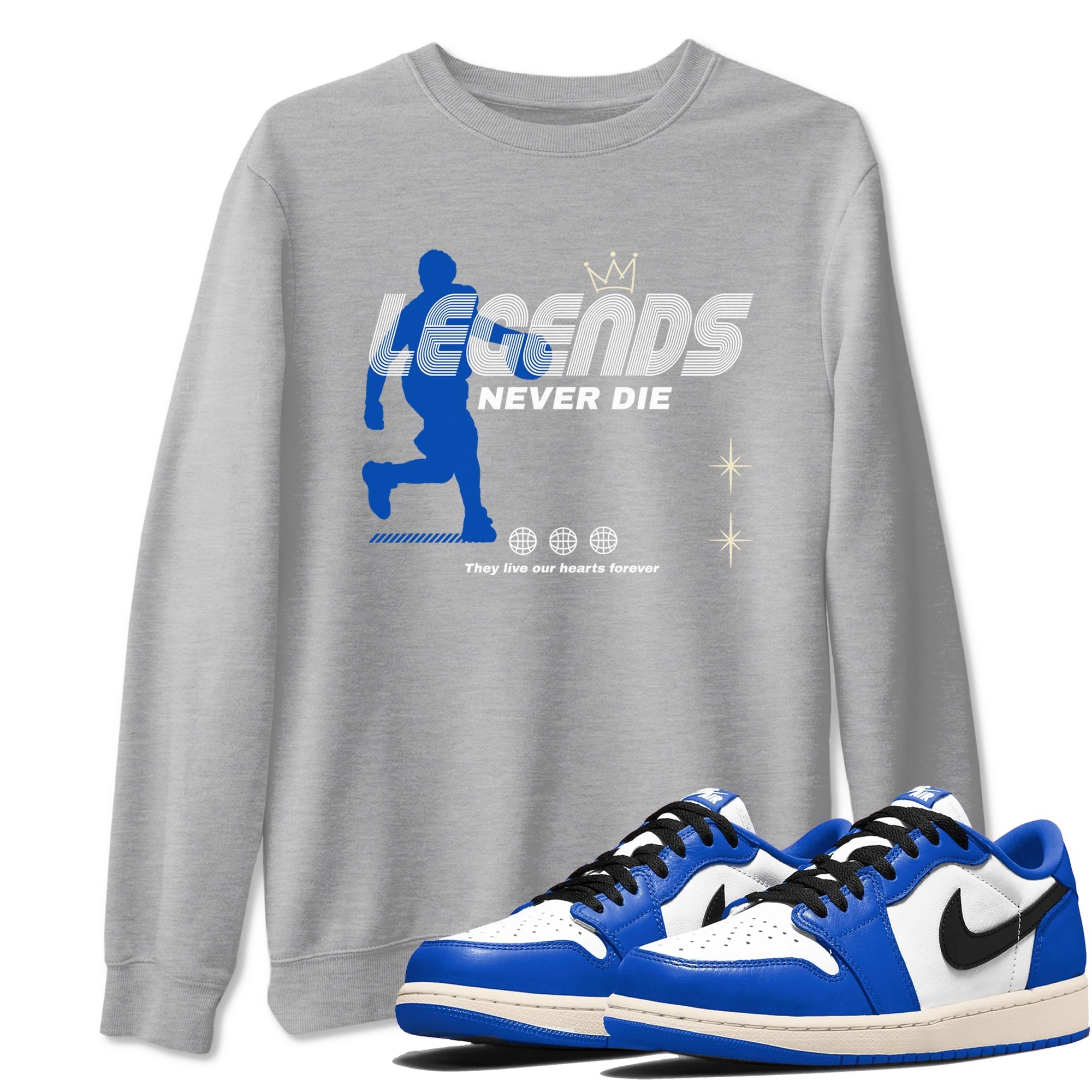 Legends Never Die snkmatch Tees - Air Jordan 1 Game Royal