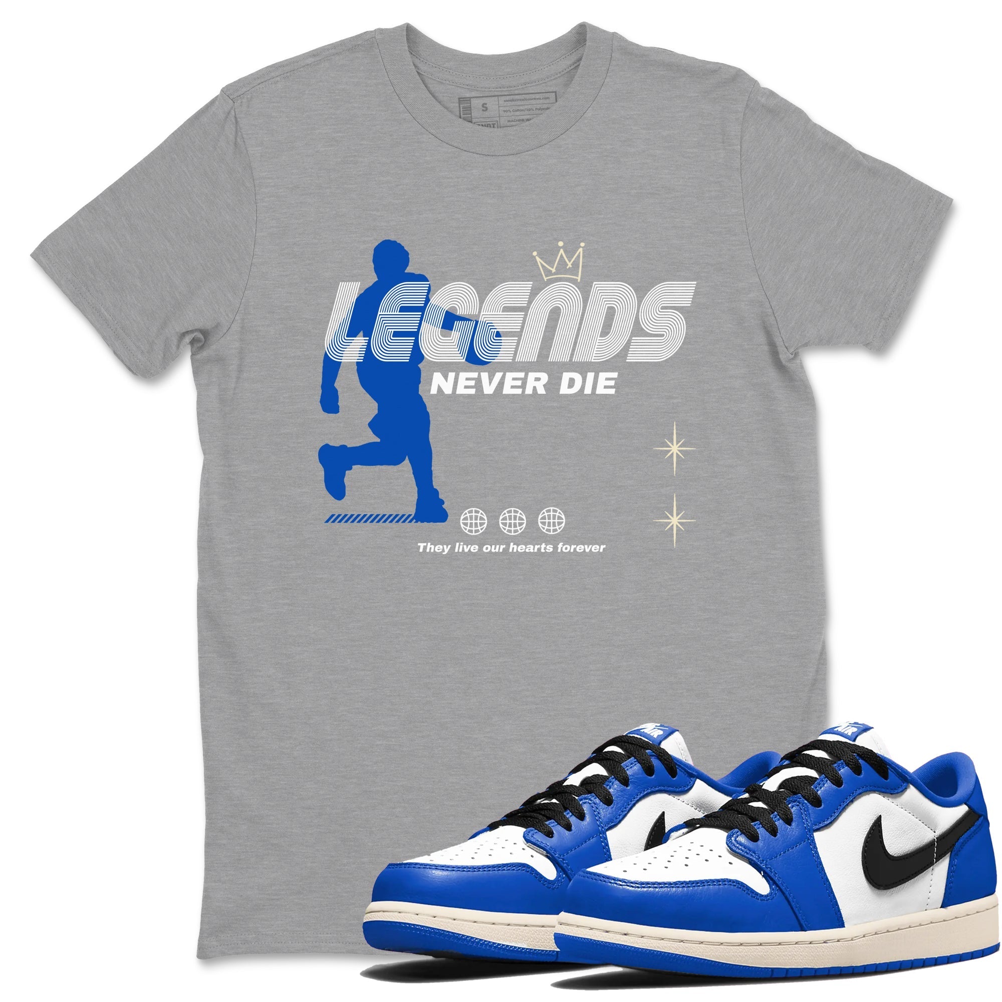 Legends Never Die snkmatch Tees - Air Jordan 1 Game Royal