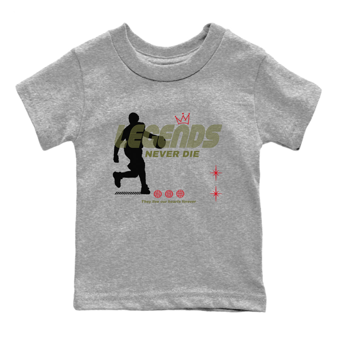 Legends Never Die snkmatch Tees Kids - Air Jordan 1 Travis Scott Medium Olive