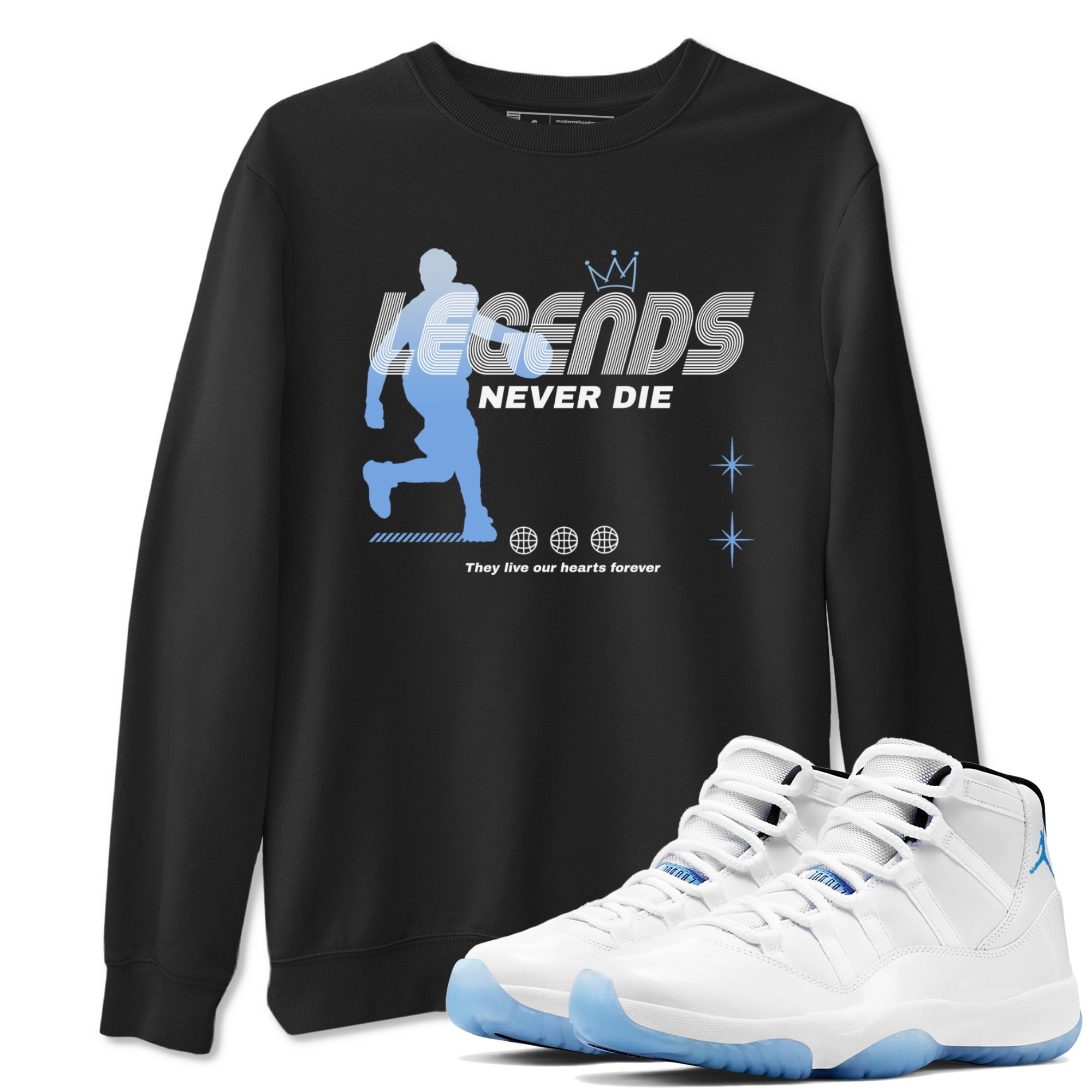 Legends Never Die snkmatch Tees - Air Jordan 11 Legend Blue