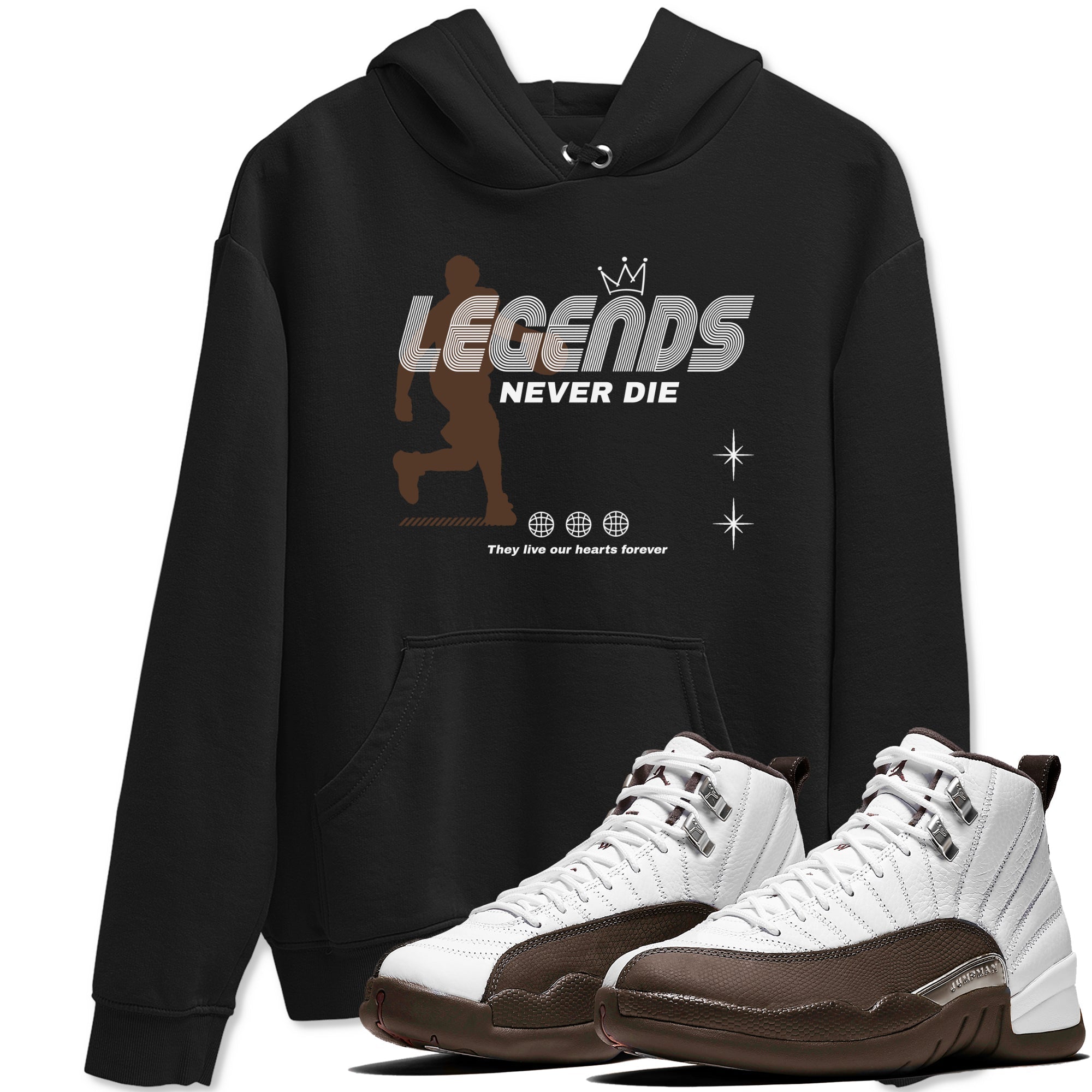 Legends Never Die snkmatch Tees - Air Jordan 12 Baroque Brown