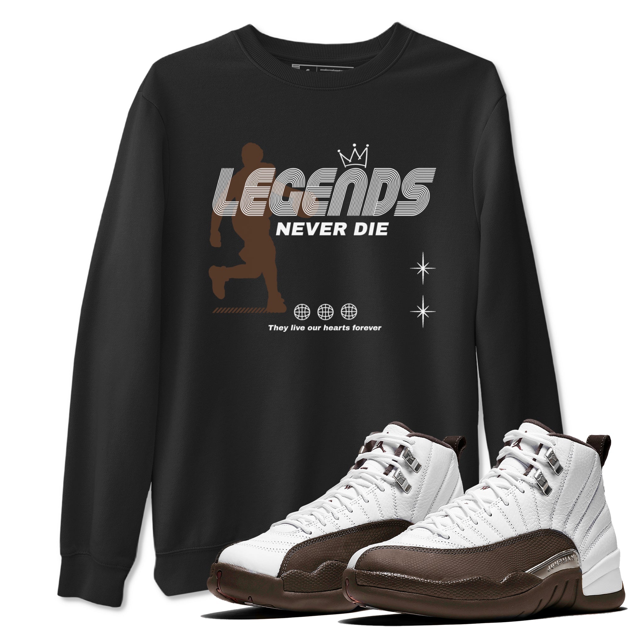 Legends Never Die snkmatch Tees - Air Jordan 12 Baroque Brown