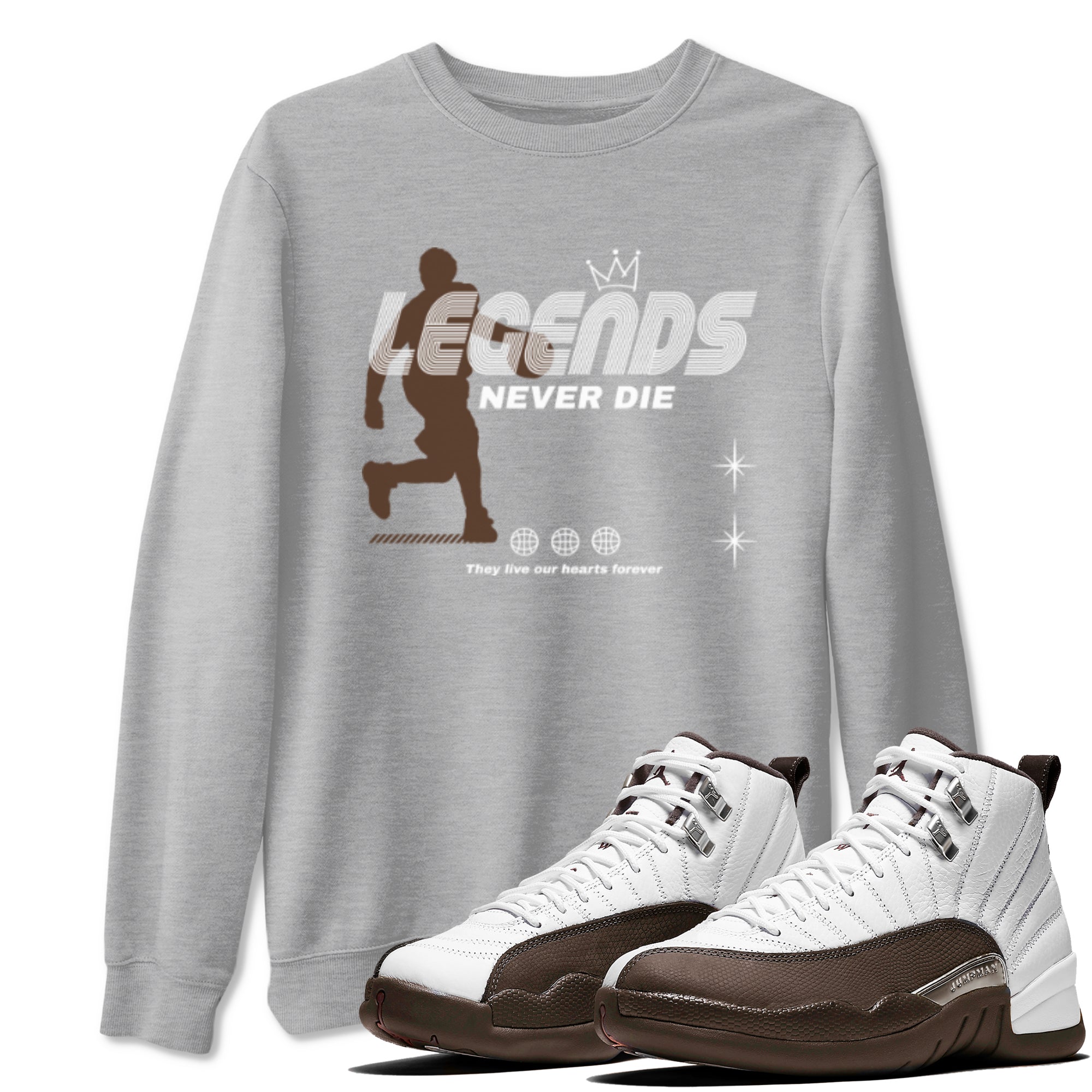 Legends Never Die snkmatch Tees - Air Jordan 12 Baroque Brown