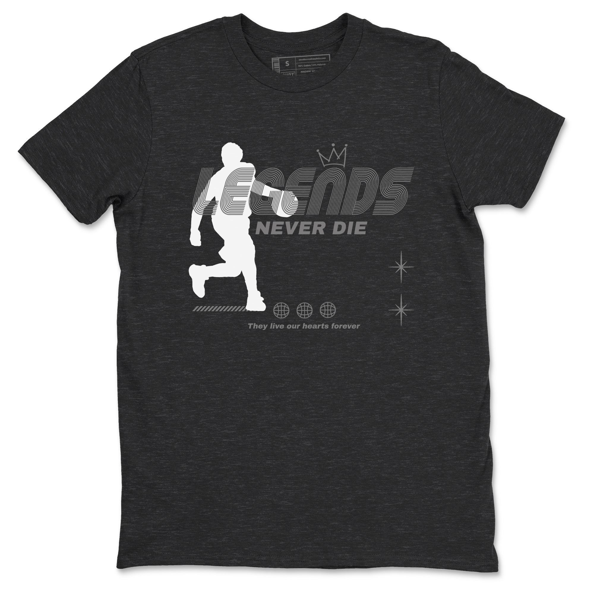 Legends Never Die snkmatch Tees - Air Jordan 12 Black Wolf Grey