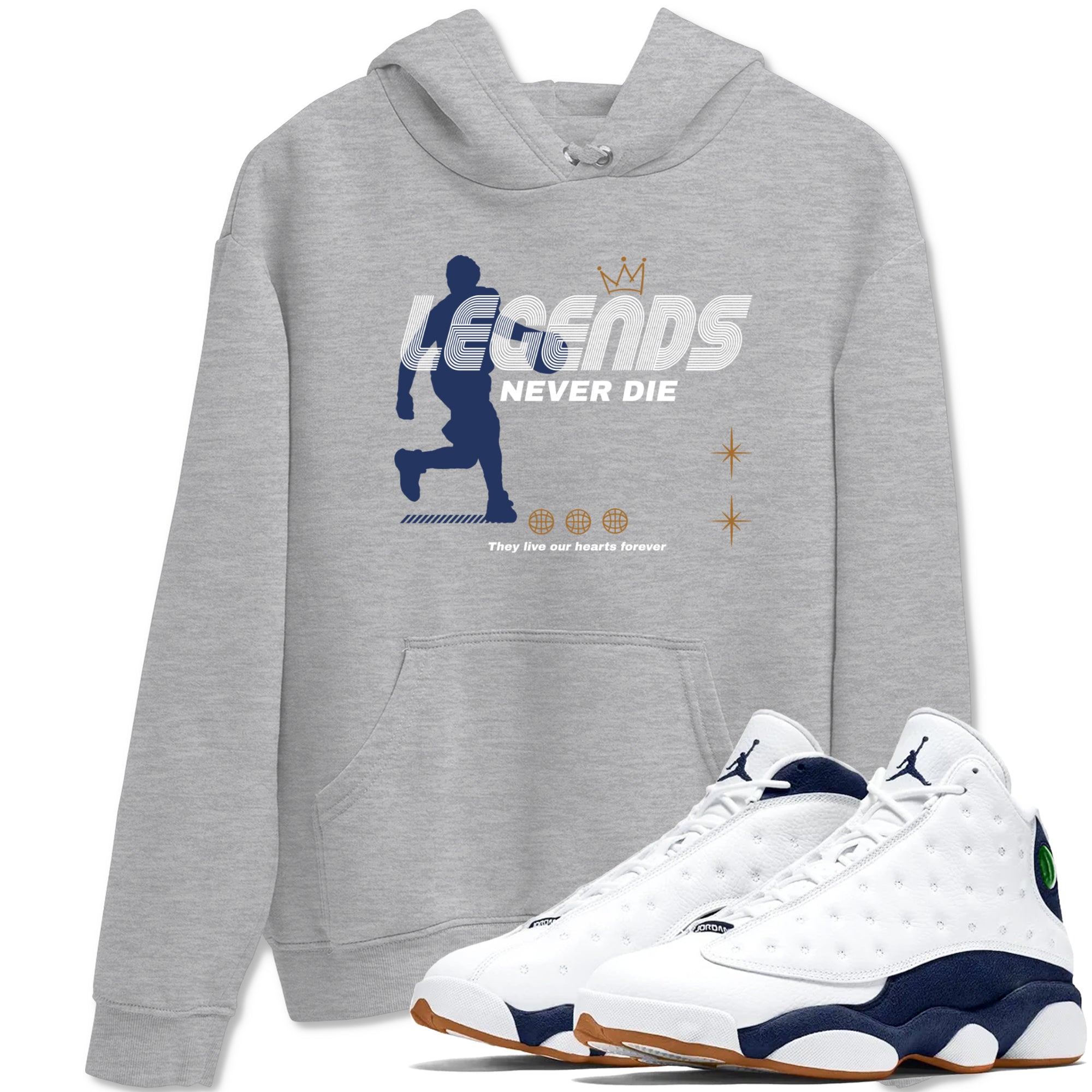 Legends Never Die snkmatch Tees - Air Jordan 13 Midnight Navy