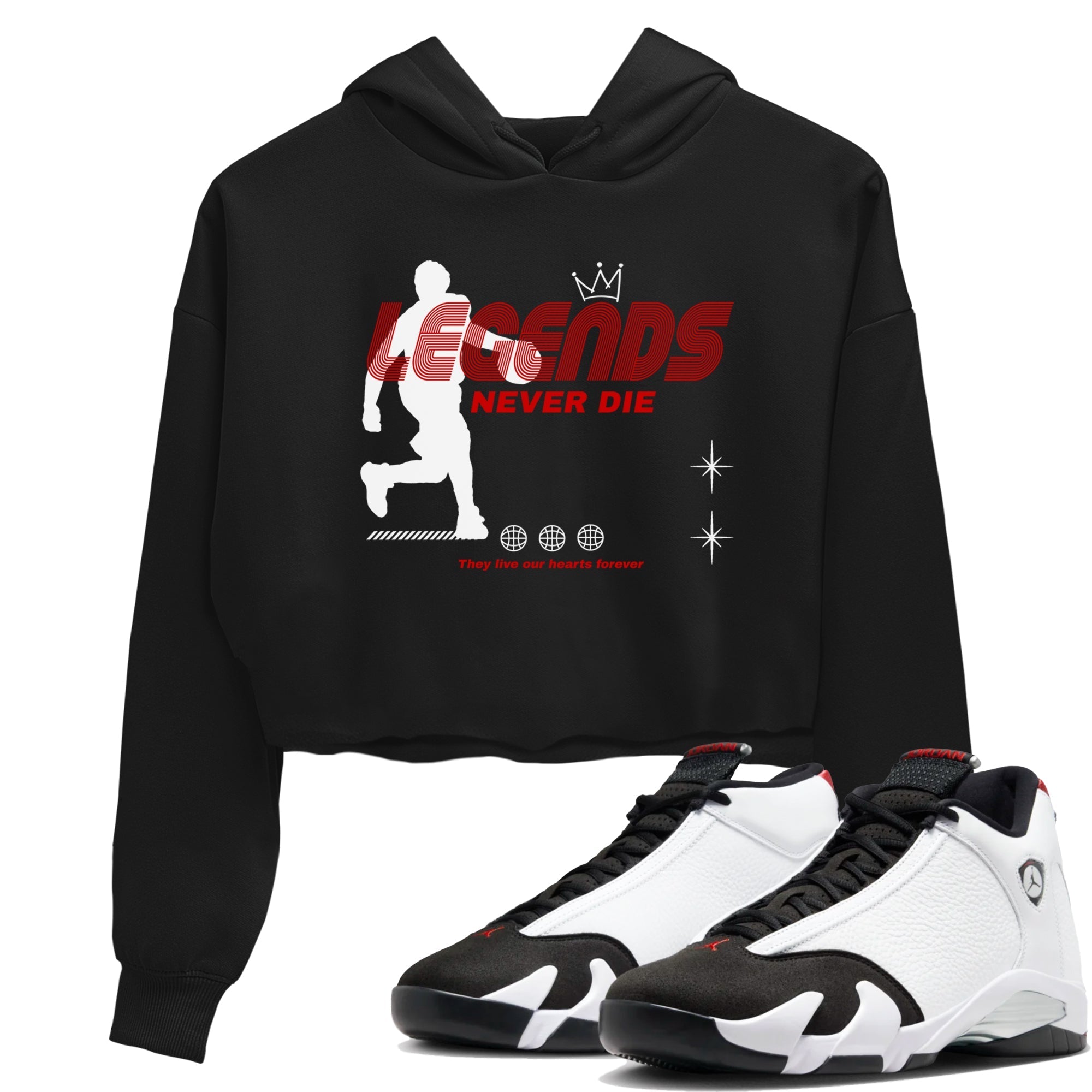Legends Never Die snkmatch Women's Top - Air Jordan 14 Black Toe