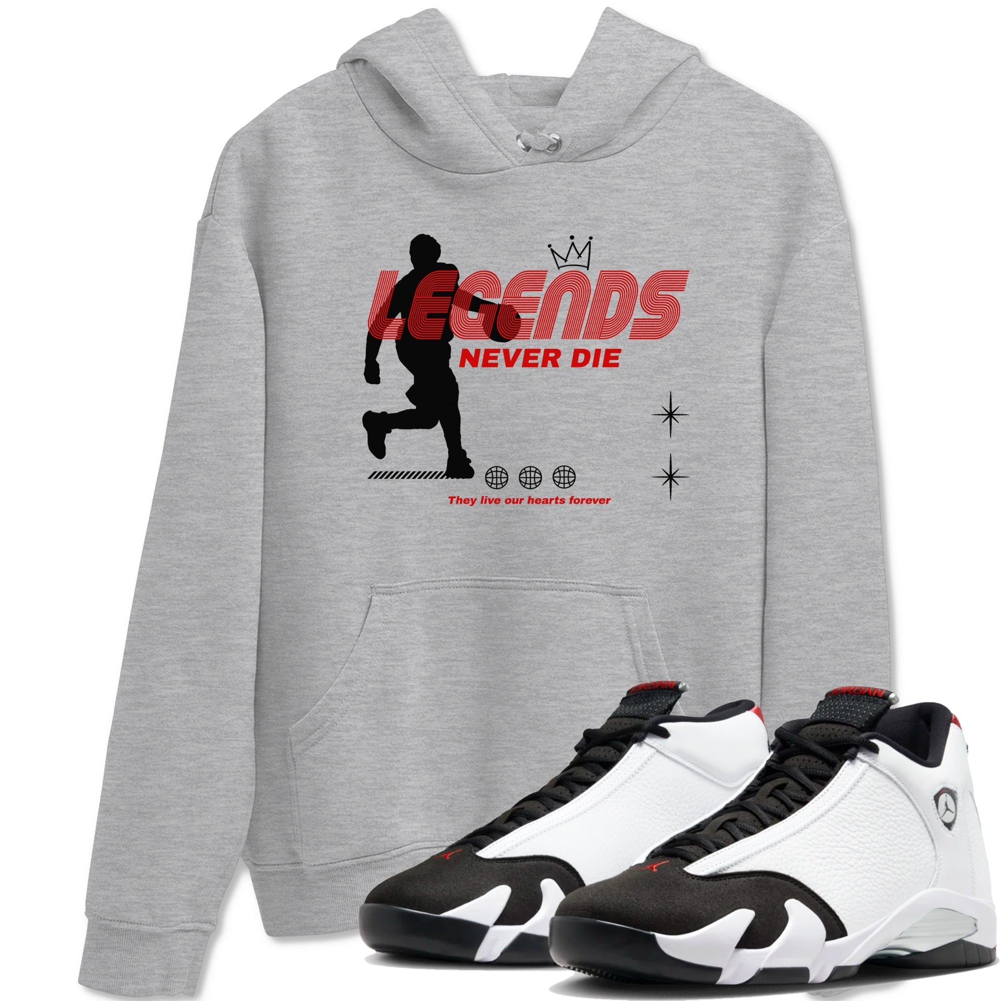 Legends Never Die snkmatch Tees - Air Jordan 14 Black Toe