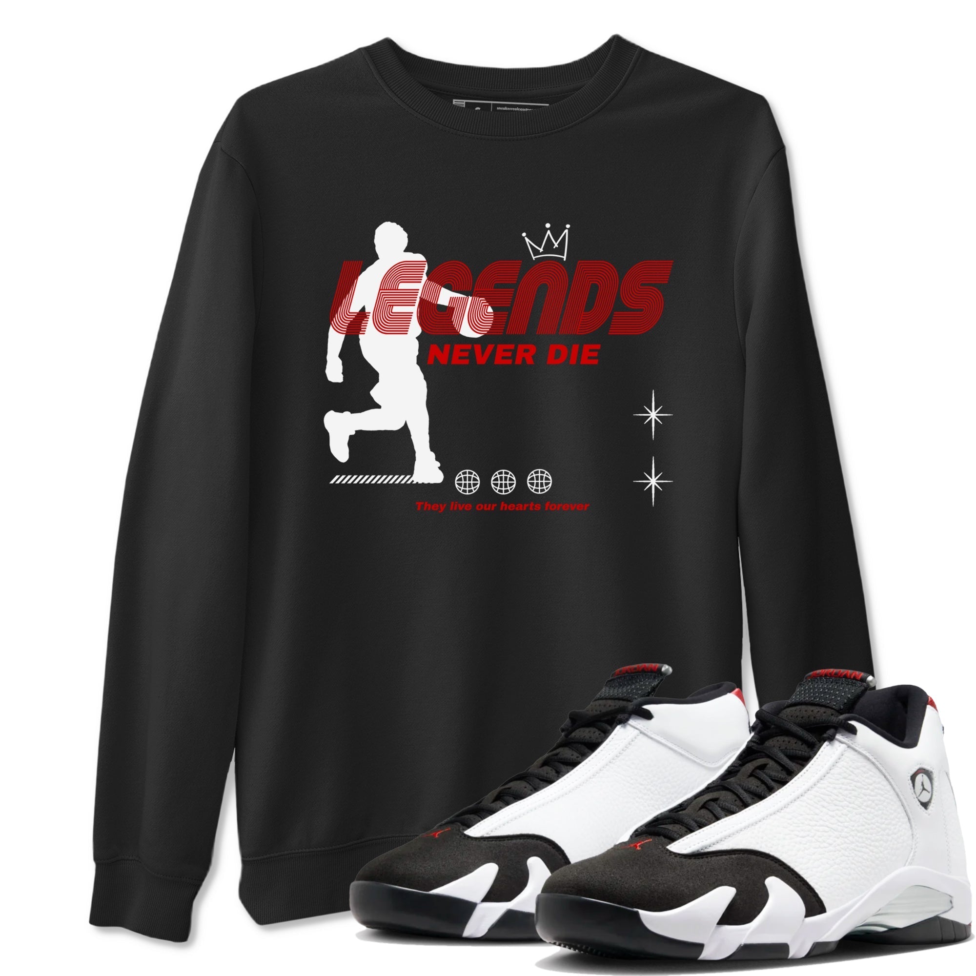 Legends Never Die snkmatch Tees - Air Jordan 14 Black Toe