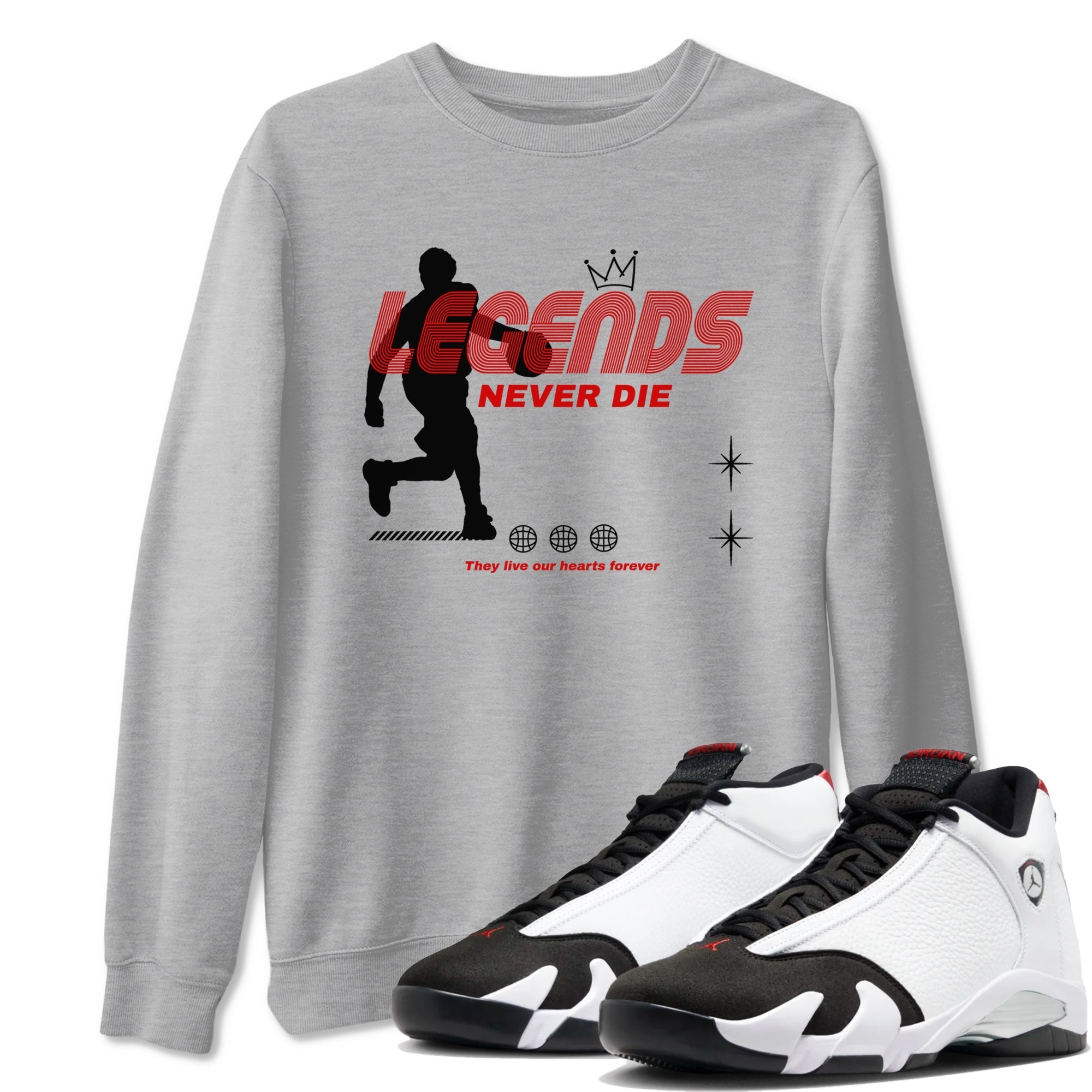 Legends Never Die snkmatch Tees - Air Jordan 14 Black Toe