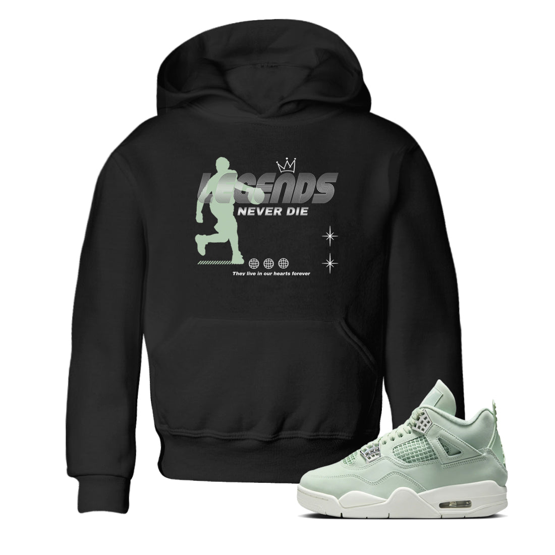 Legends Never Die snkmatch Tees Kids - Air Jordan 4 Abundance