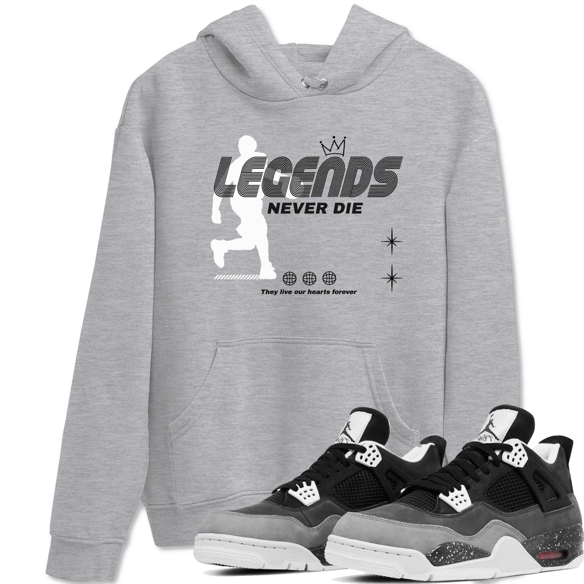Legends Never Die snkmatch Tees - Air Jordan 4 Fear
