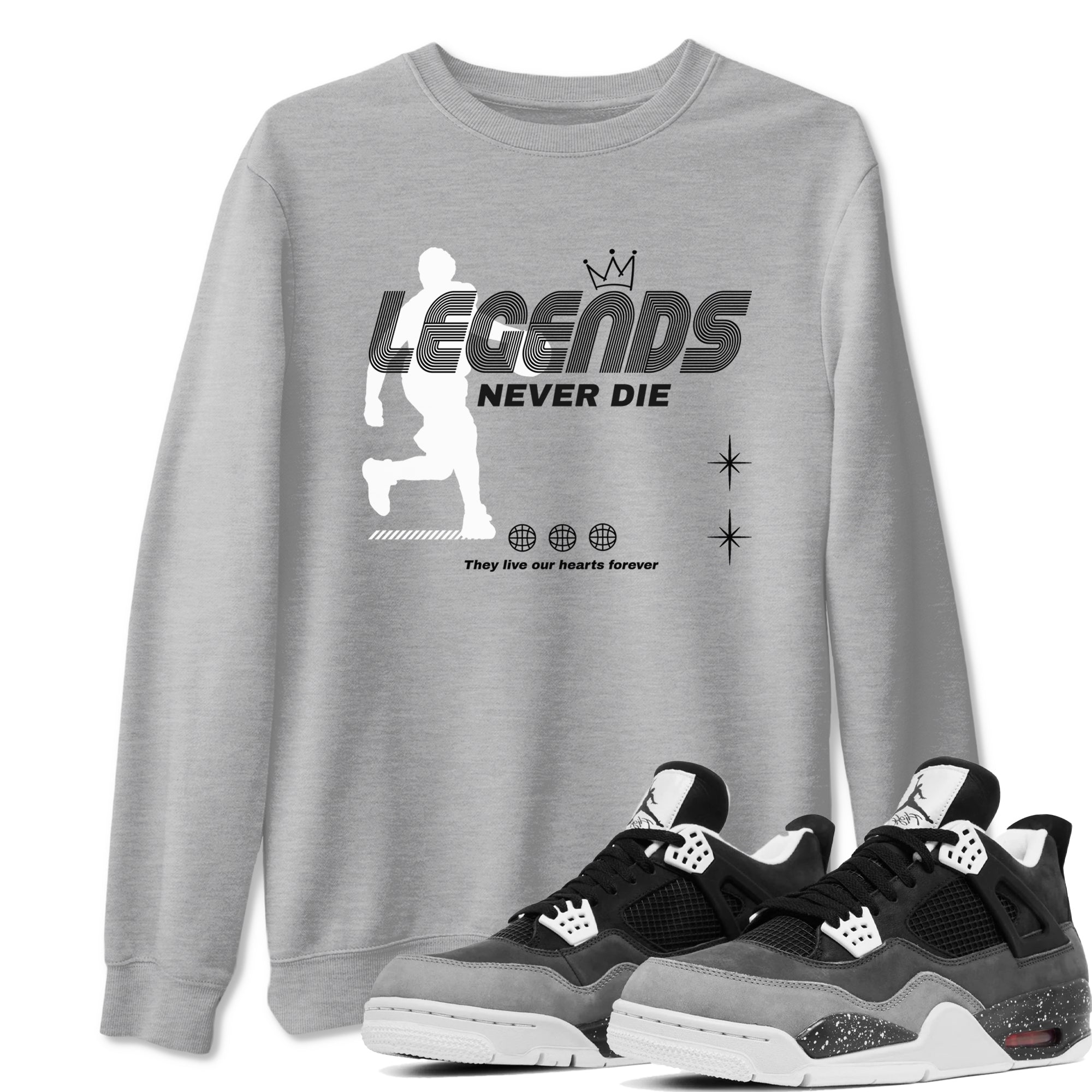 Legends Never Die snkmatch Tees - Air Jordan 4 Fear