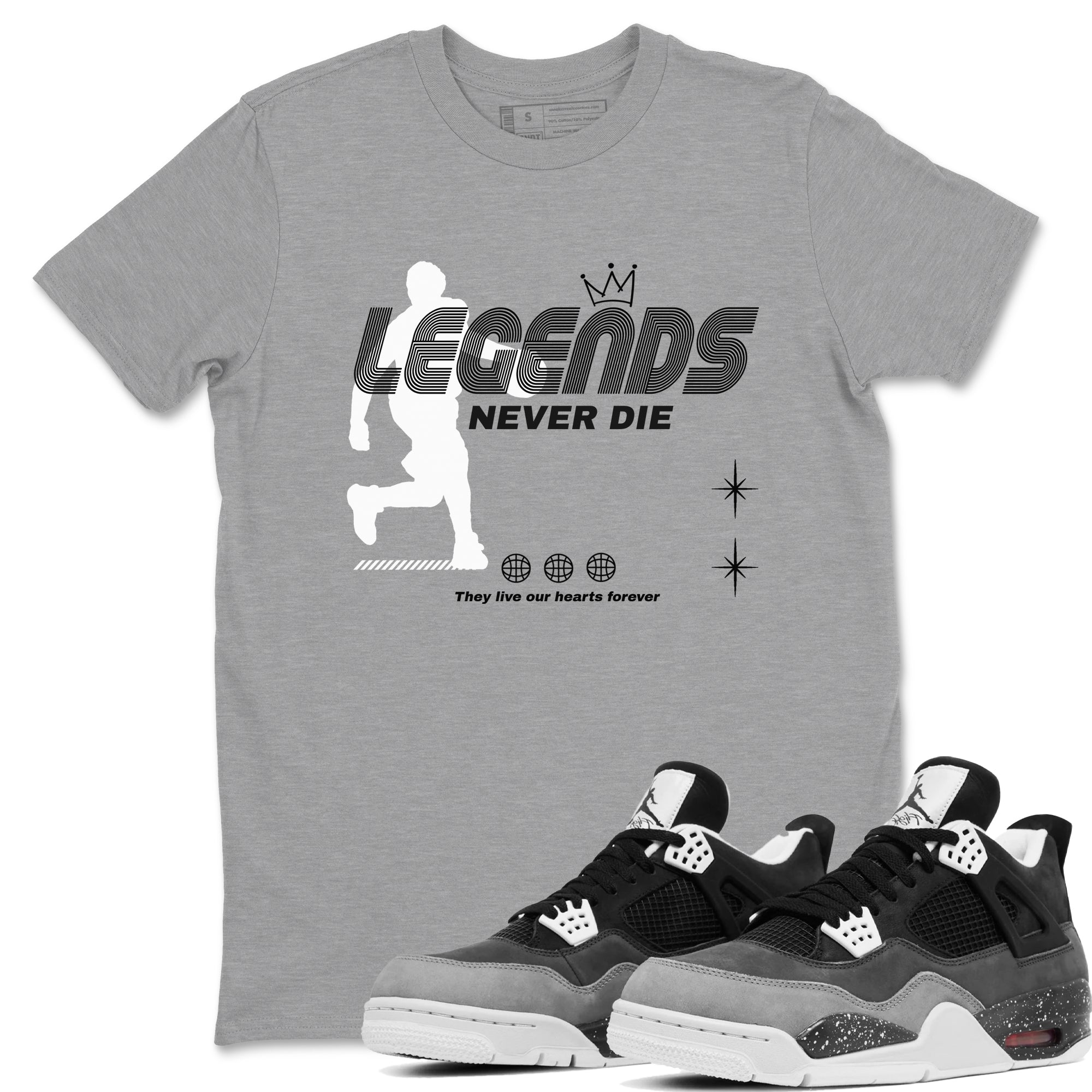 Legends Never Die snkmatch Tees - Air Jordan 4 Fear
