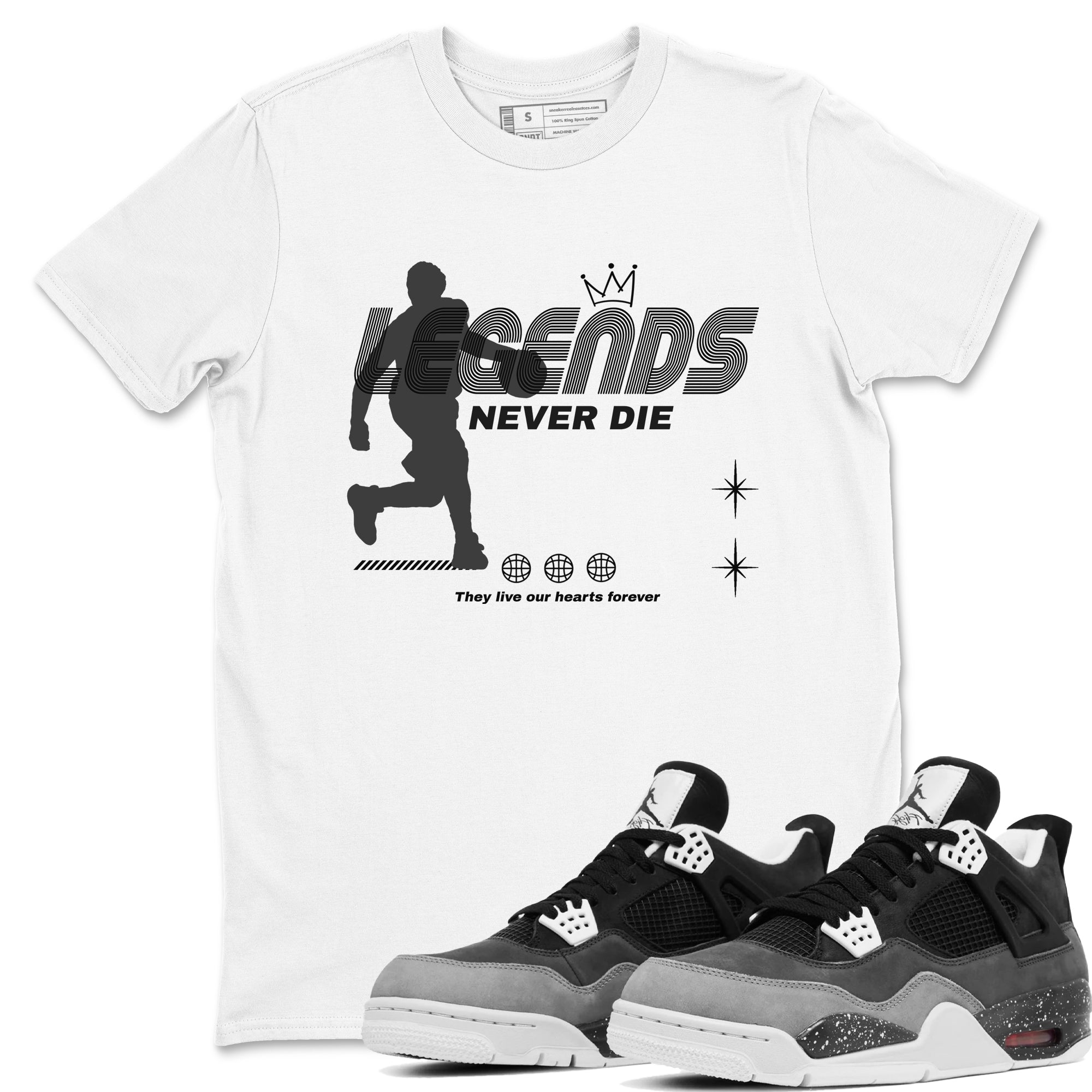Legends Never Die snkmatch Tees - Air Jordan 4 Fear