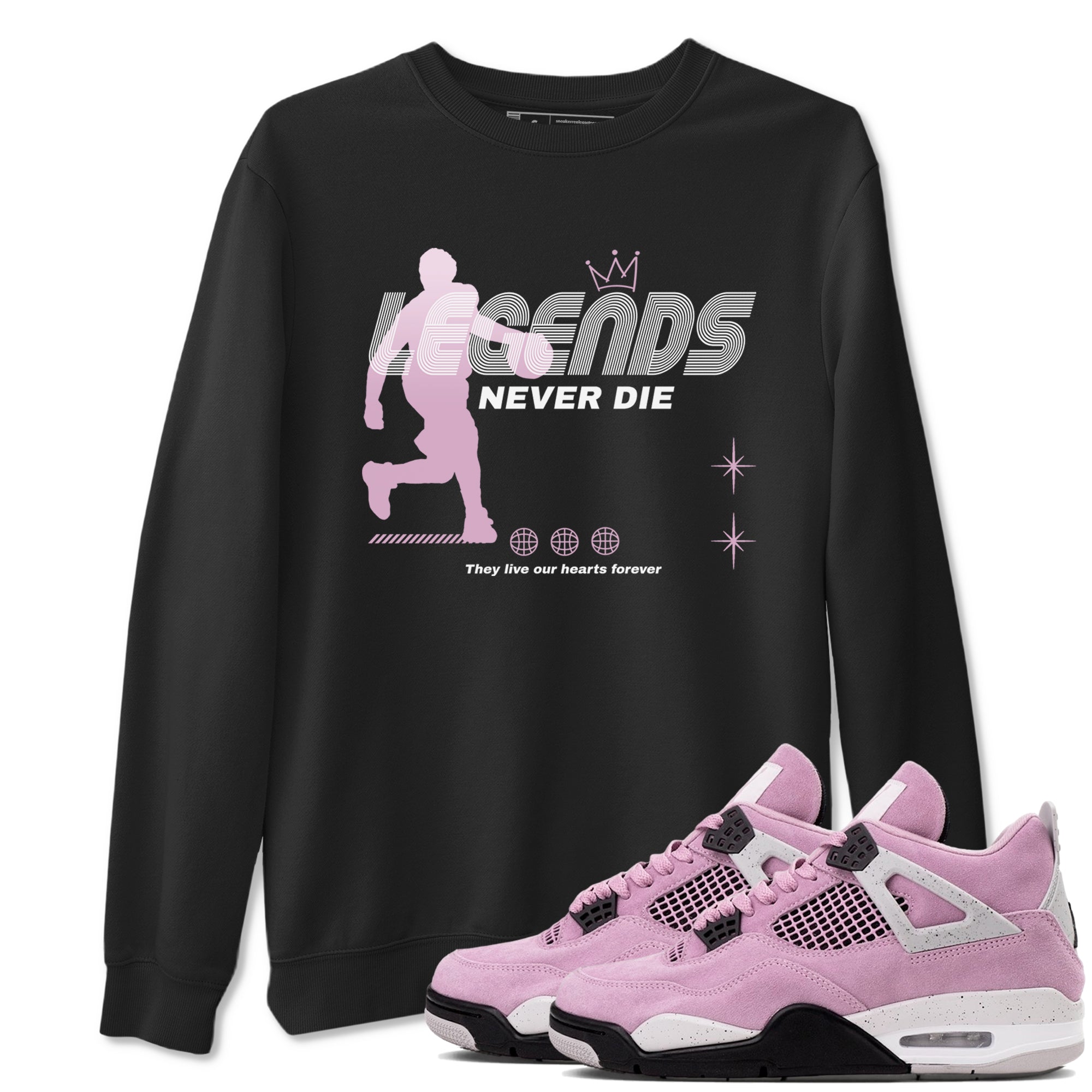 Legends Never Die snkmatch Tees - Air Jordan 4 Orchid