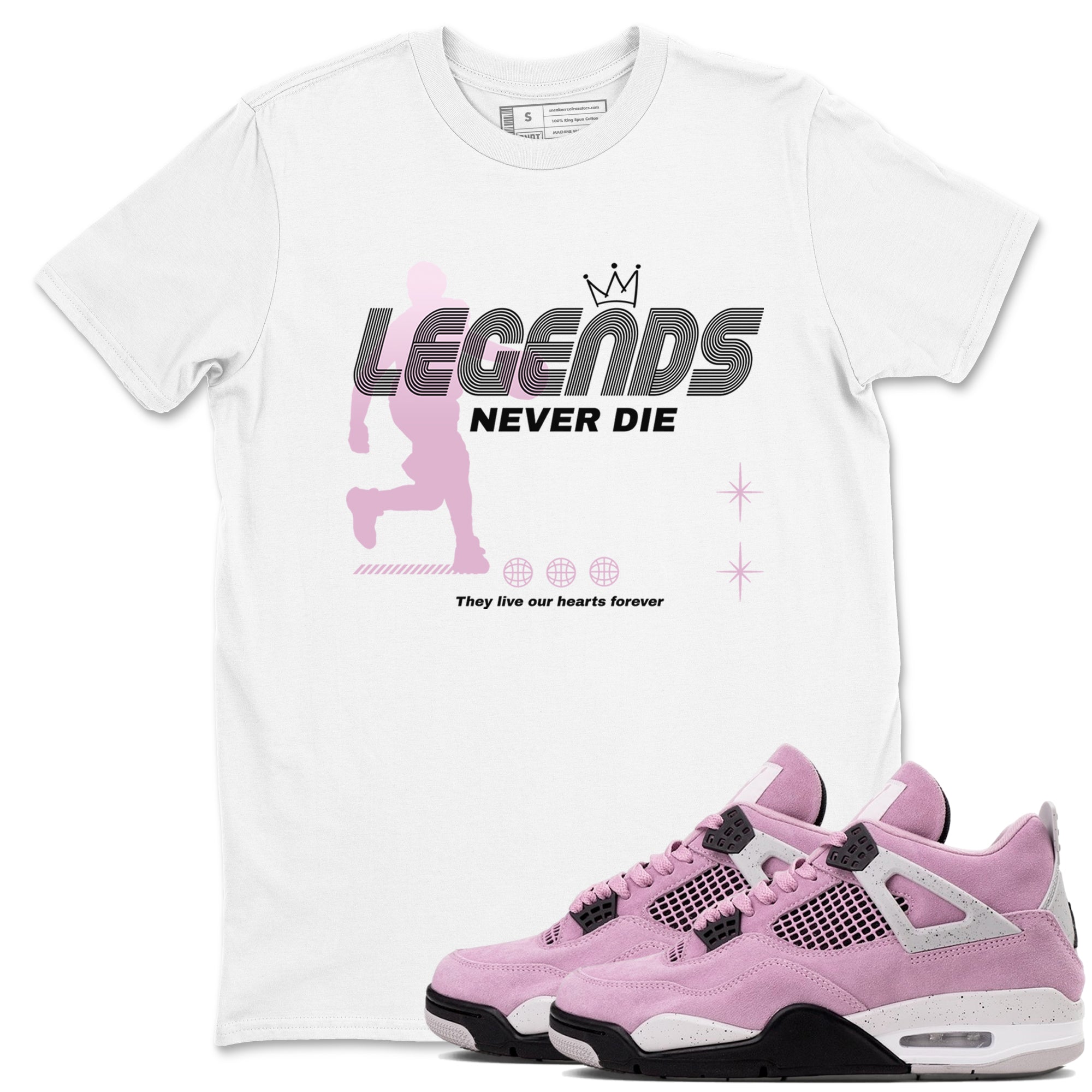 Legends Never Die snkmatch Tees - Air Jordan 4 Orchid