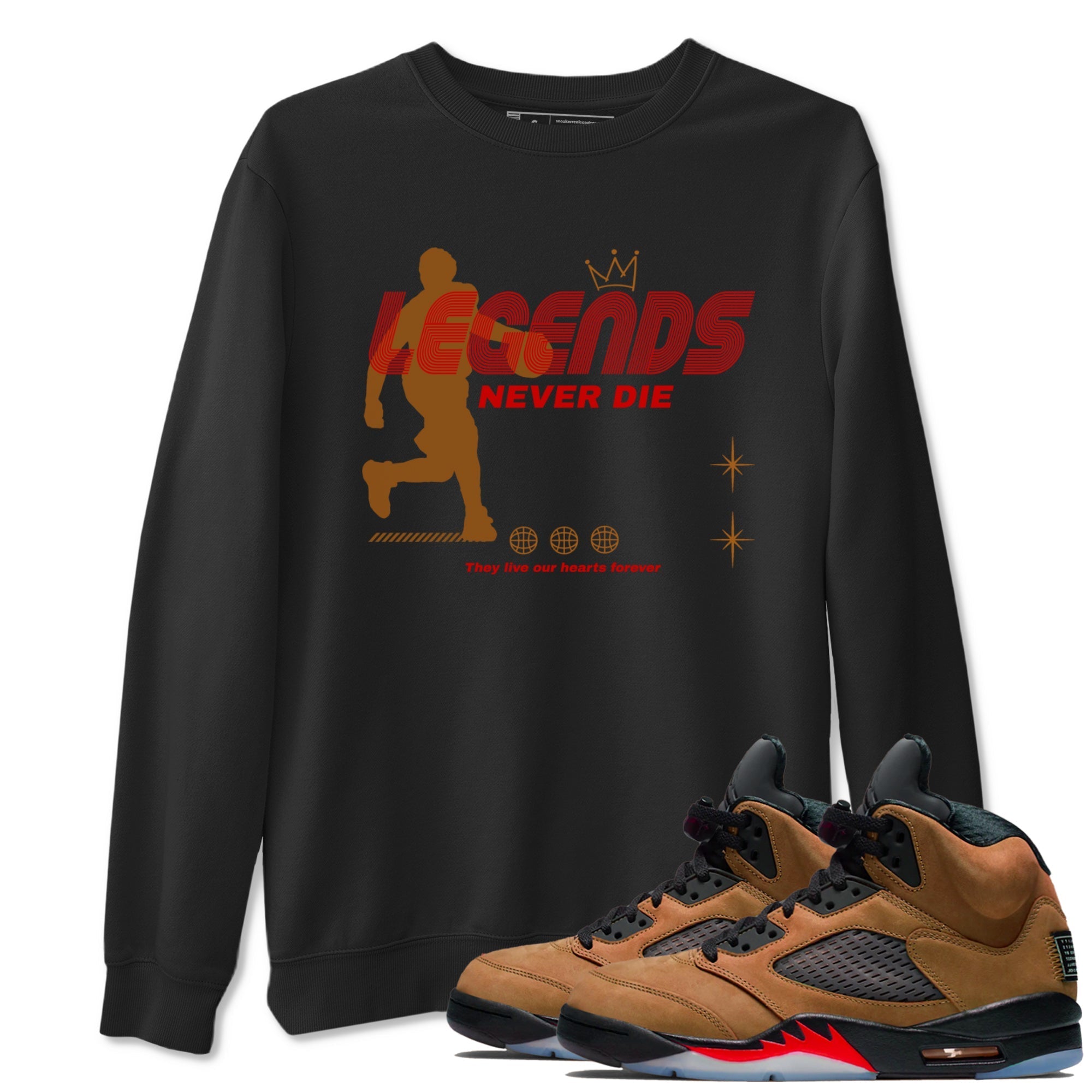 Legends Never Die snkmatch Tees - Air Jordan 5 Archaeo Brown