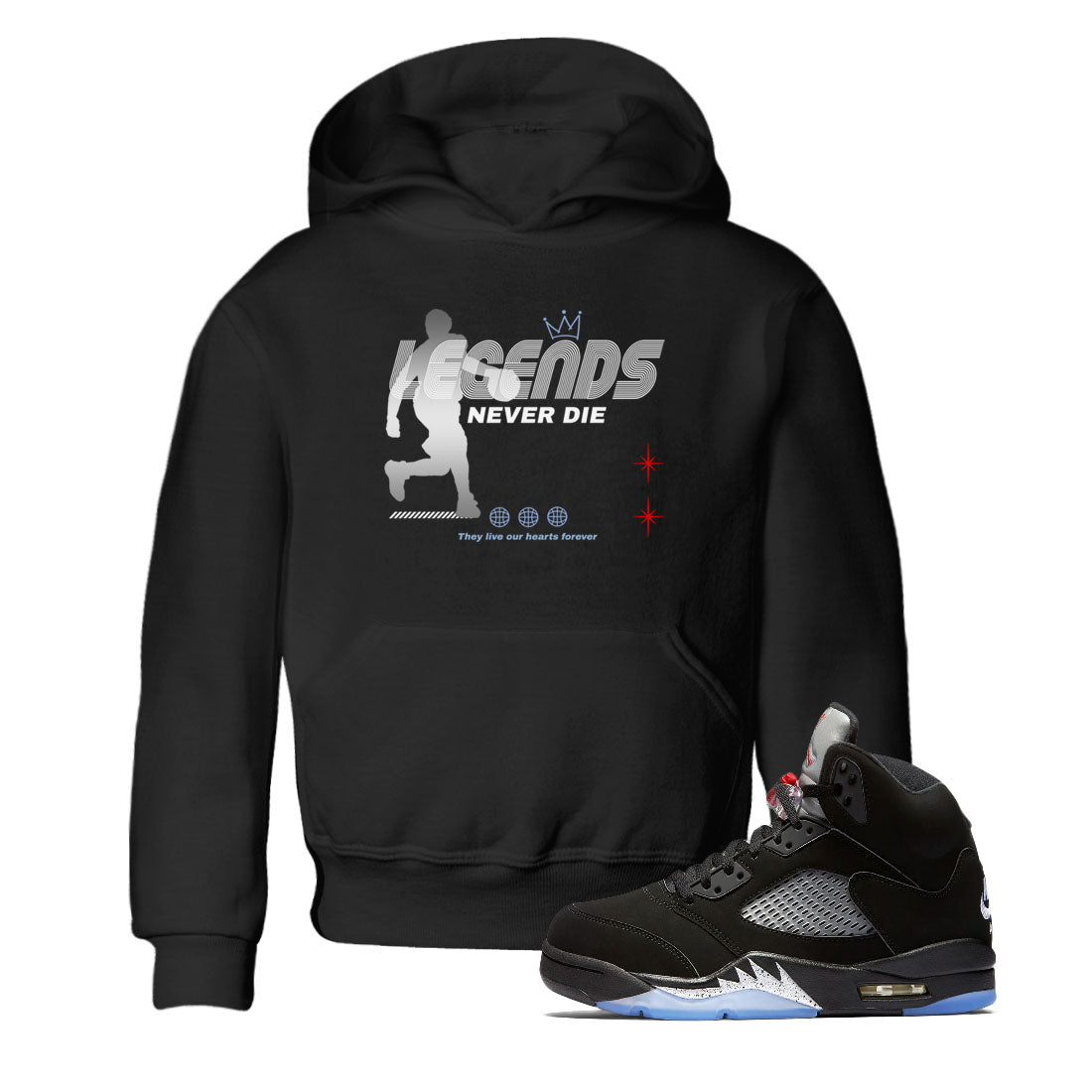 Legends Never Die snkmatch Tees Kids - Air Jordan 5 Reimagined