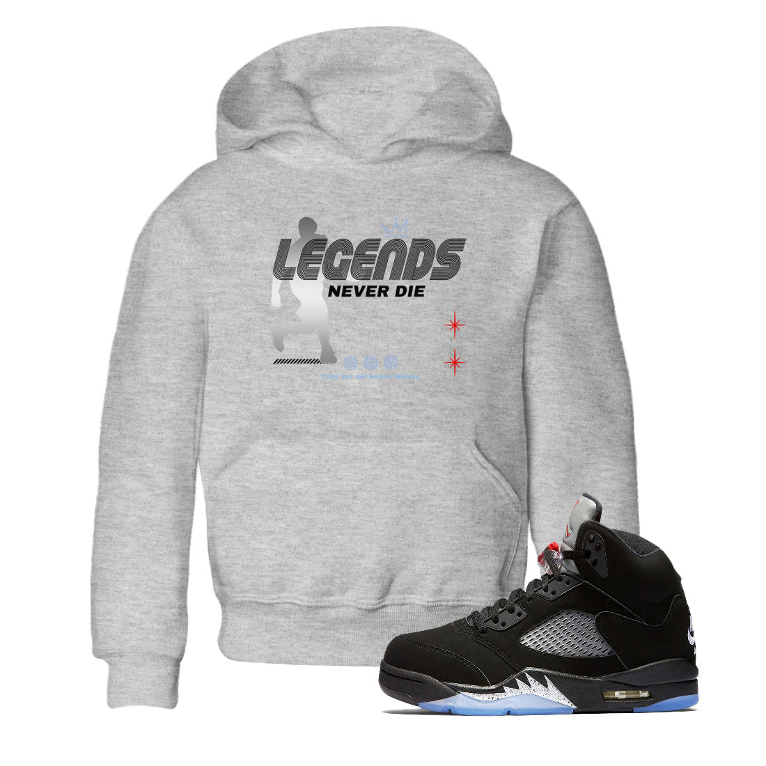Legends Never Die snkmatch Tees Kids - Air Jordan 5 Reimagined