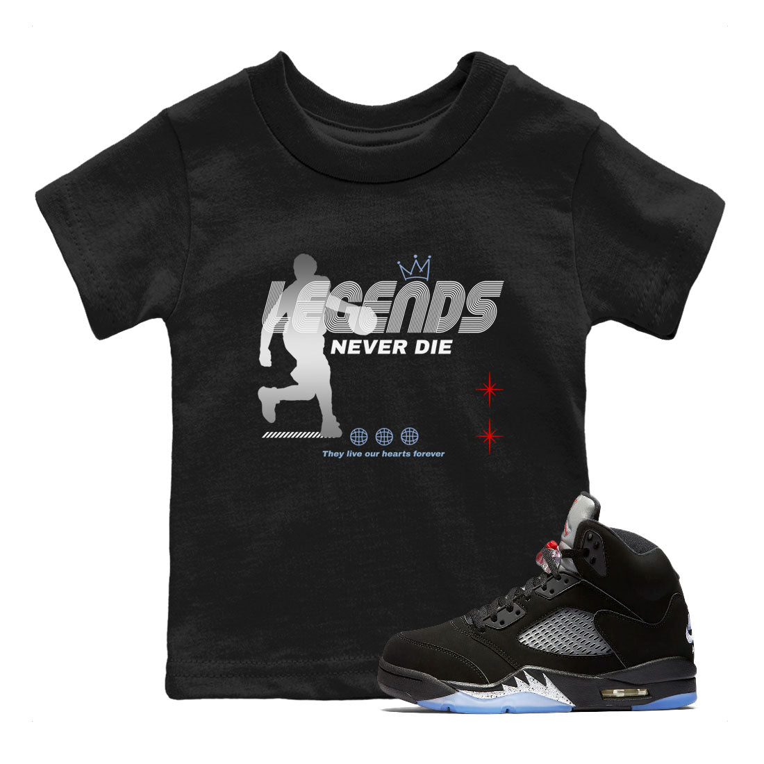 Legends Never Die snkmatch Tees Kids - Air Jordan 5 Reimagined