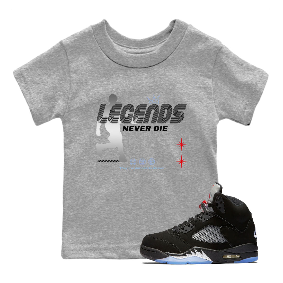 Legends Never Die snkmatch Tees Kids - Air Jordan 5 Reimagined