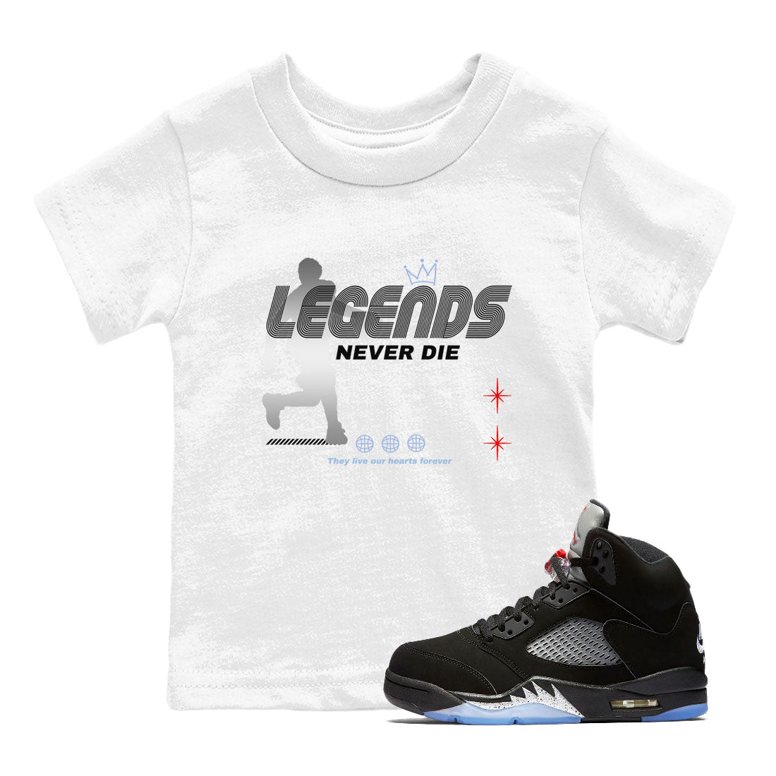 Legends Never Die snkmatch Tees Kids - Air Jordan 5 Reimagined