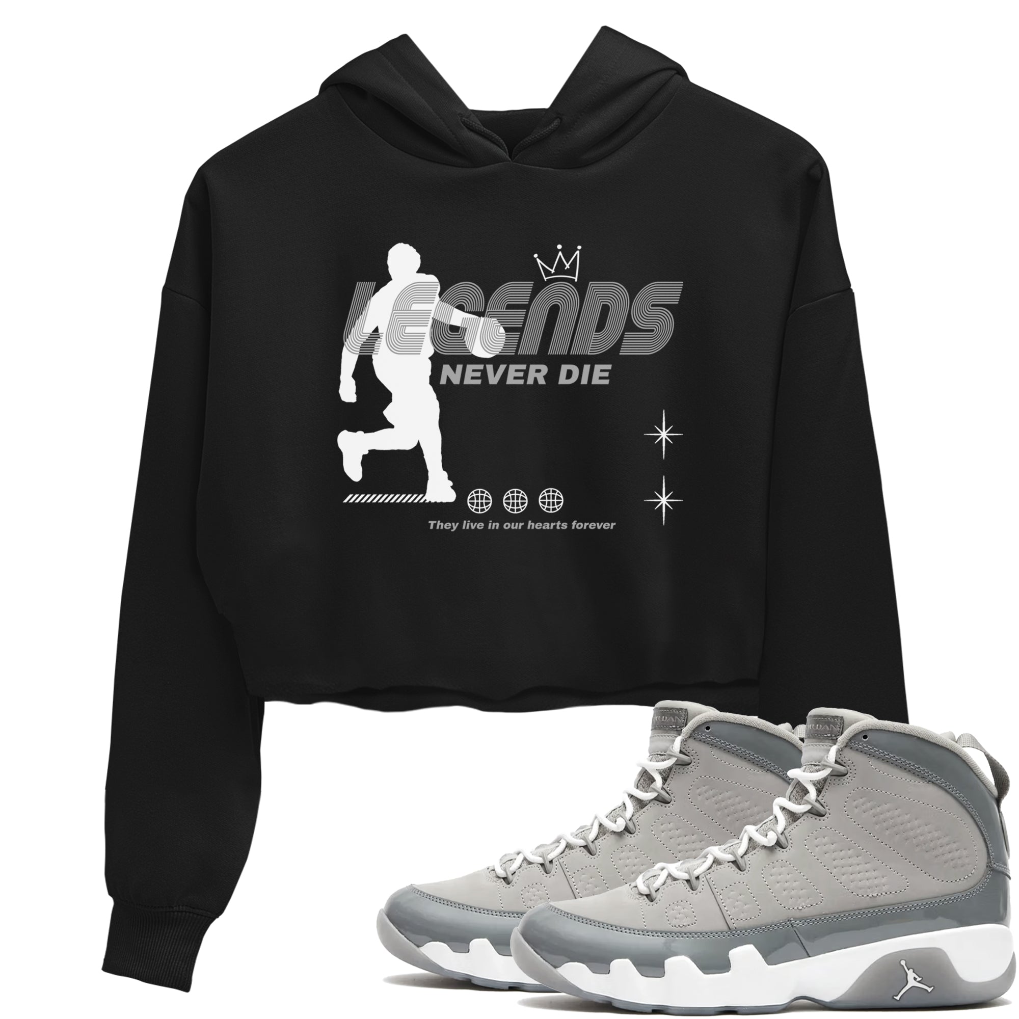Legends Never Die snkmatch Women's Top - Air Jordan 9 Cool Grey