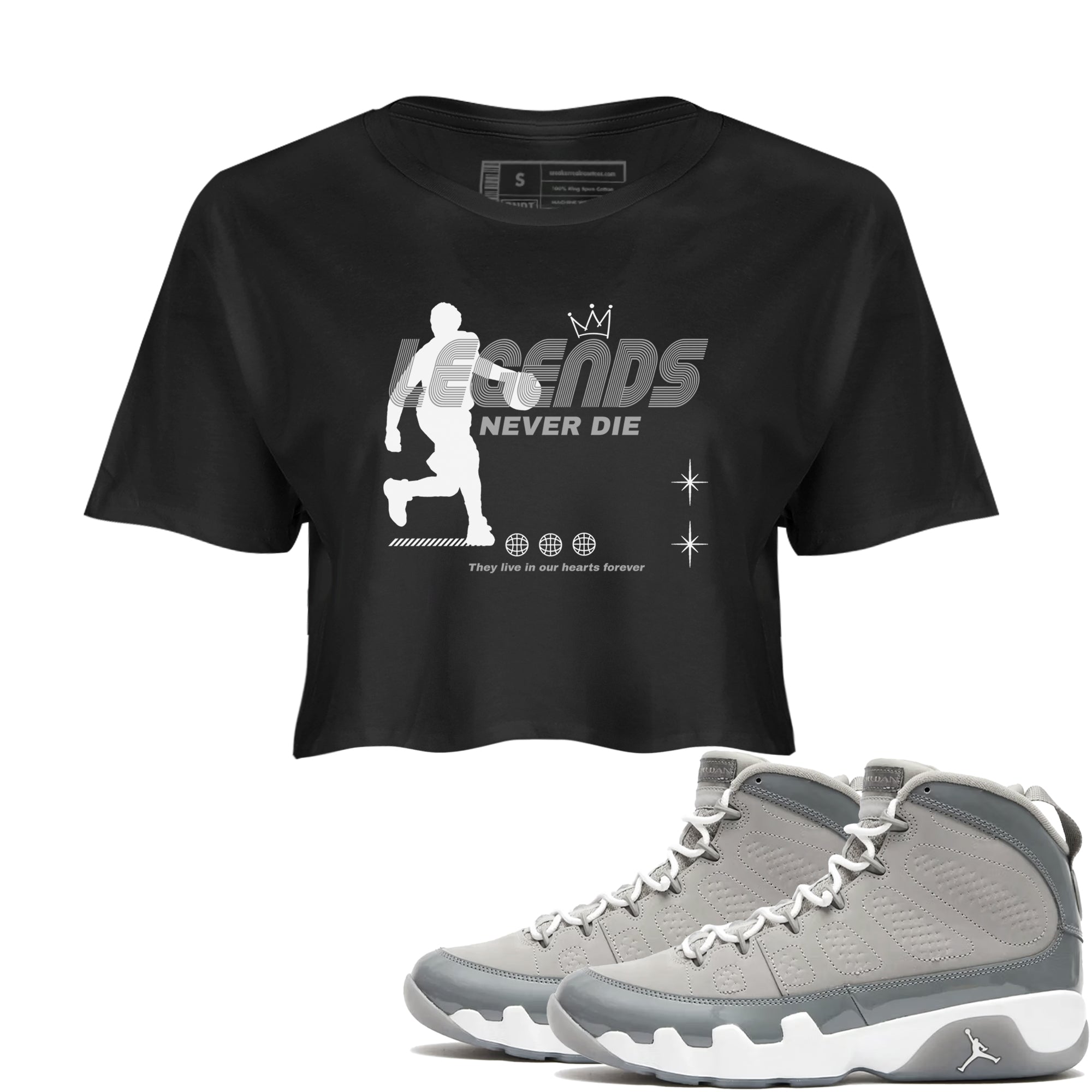 Legends Never Die snkmatch Women's Top - Air Jordan 9 Cool Grey