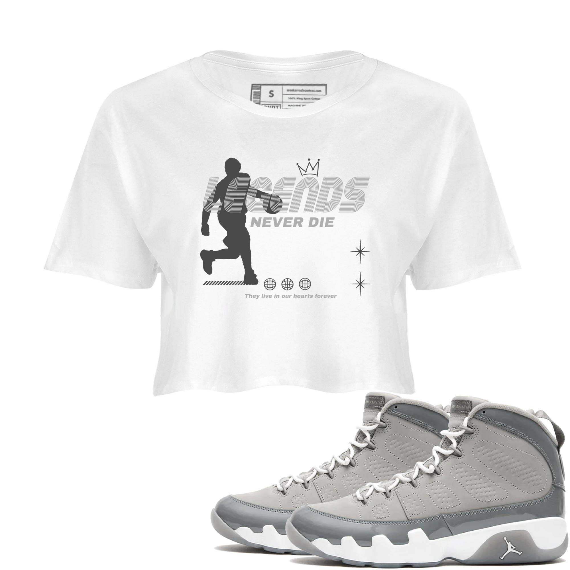 Legends Never Die snkmatch Women's Top - Air Jordan 9 Cool Grey