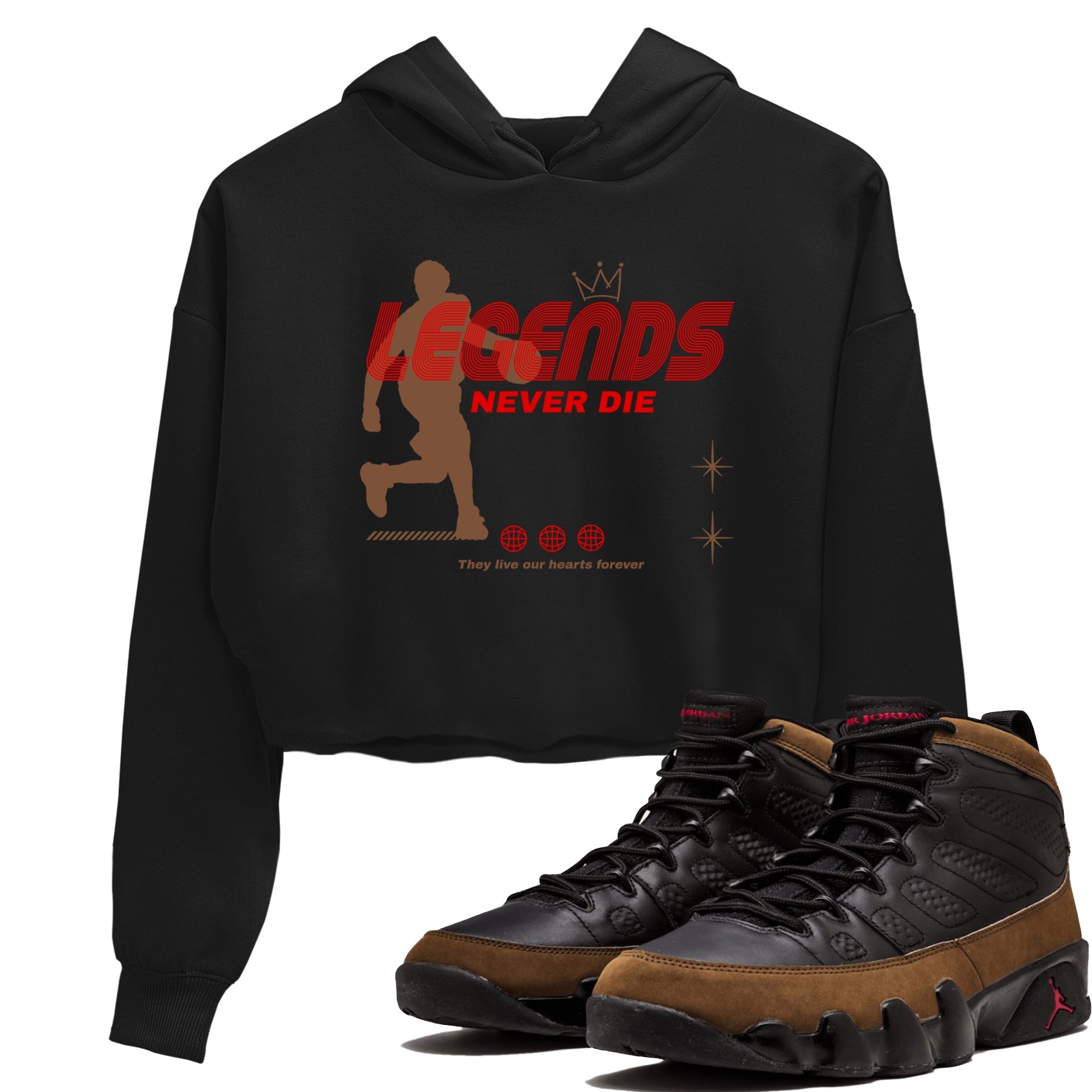 Legends Never Die snkmatch Women's Top - Air Jordan 9 Olive