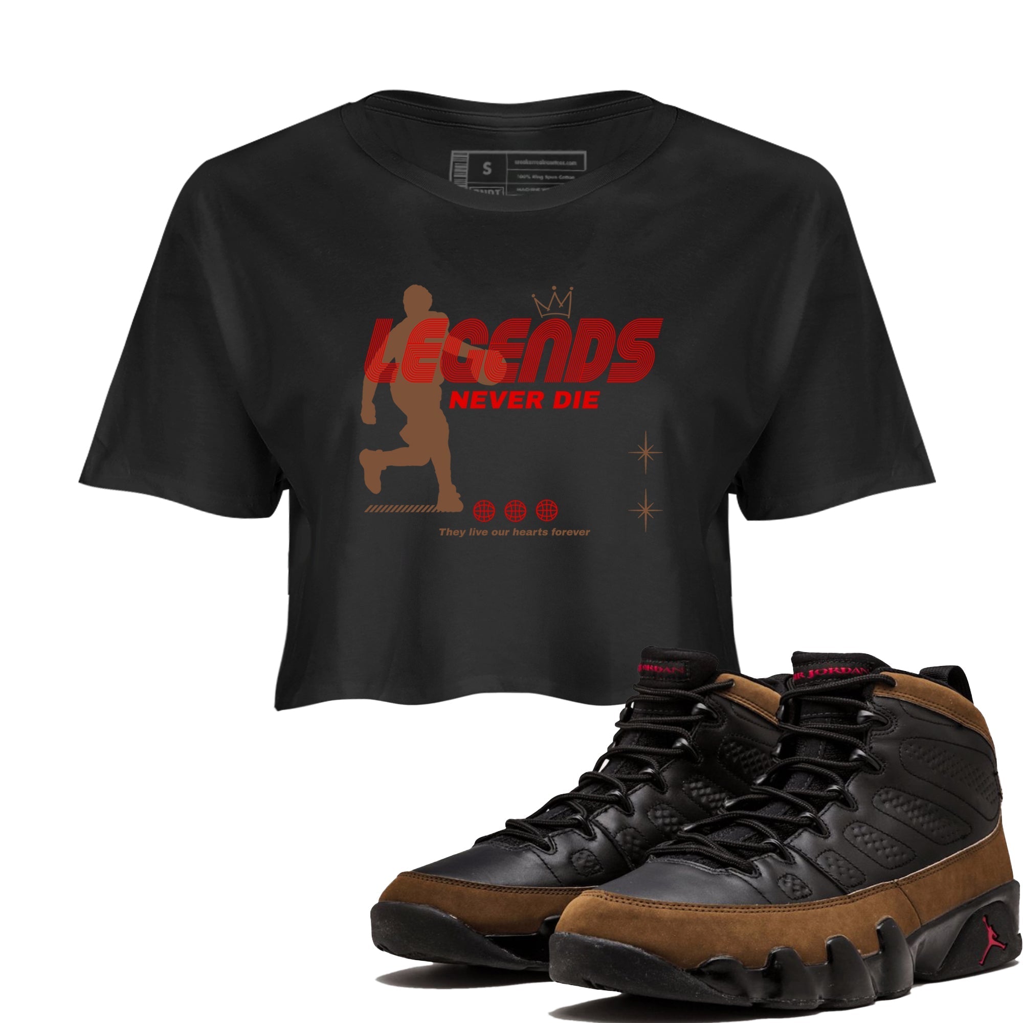 Legends Never Die snkmatch Women's Top - Air Jordan 9 Olive