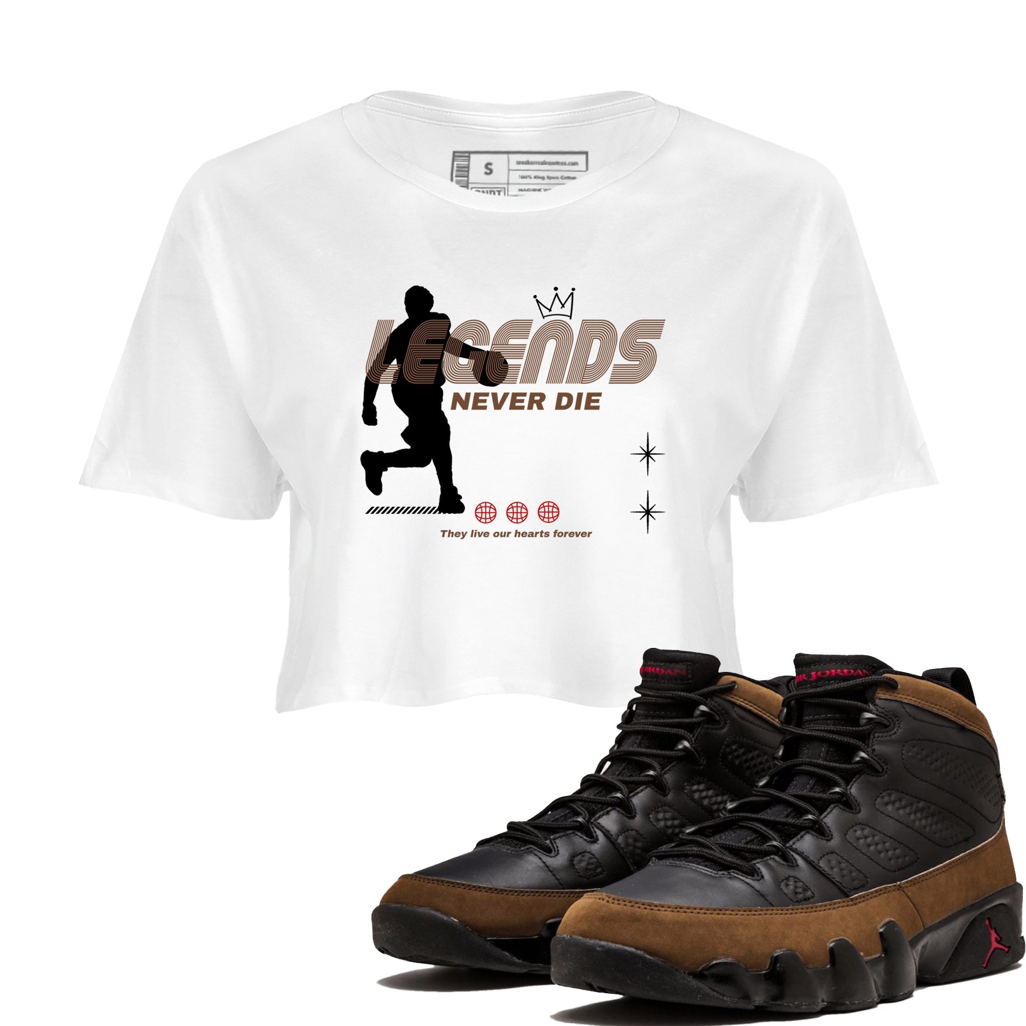 Legends Never Die snkmatch Women's Top - Air Jordan 9 Olive