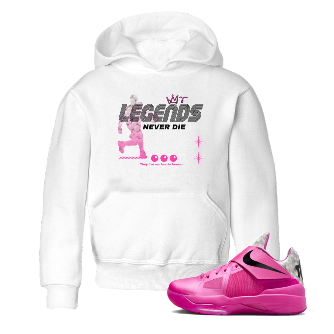 Legends Never Die snkmatch Tees Kids - Nike KD 4 Aunt Pearl