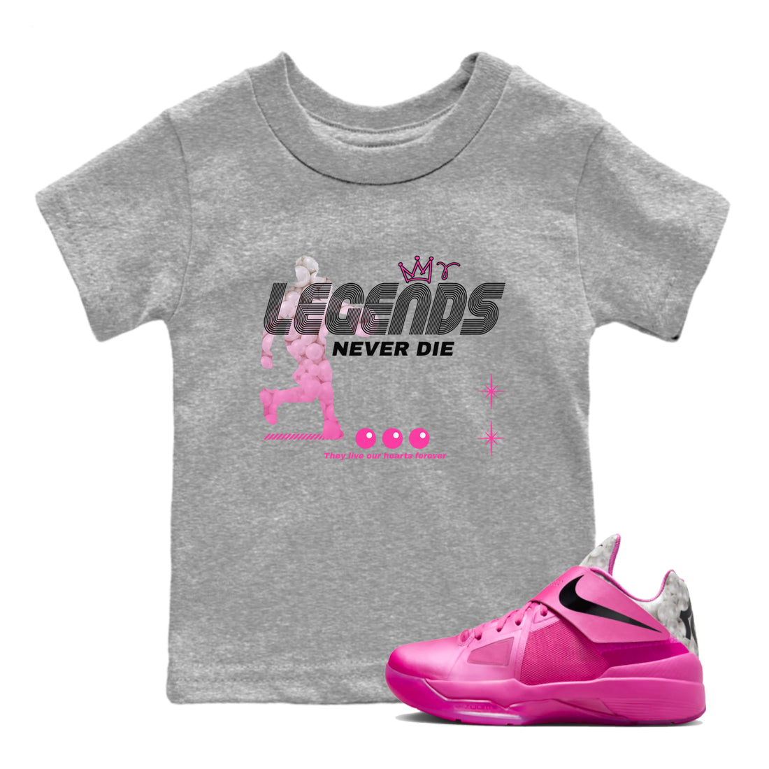 Legends Never Die snkmatch Tees Kids - Nike KD 4 Aunt Pearl