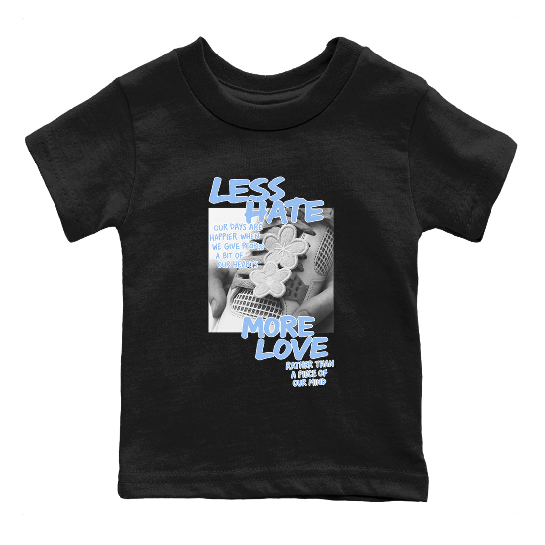 Less Hate More Love snkmatch Tees Kids - Air Jordan 4 Aluminum