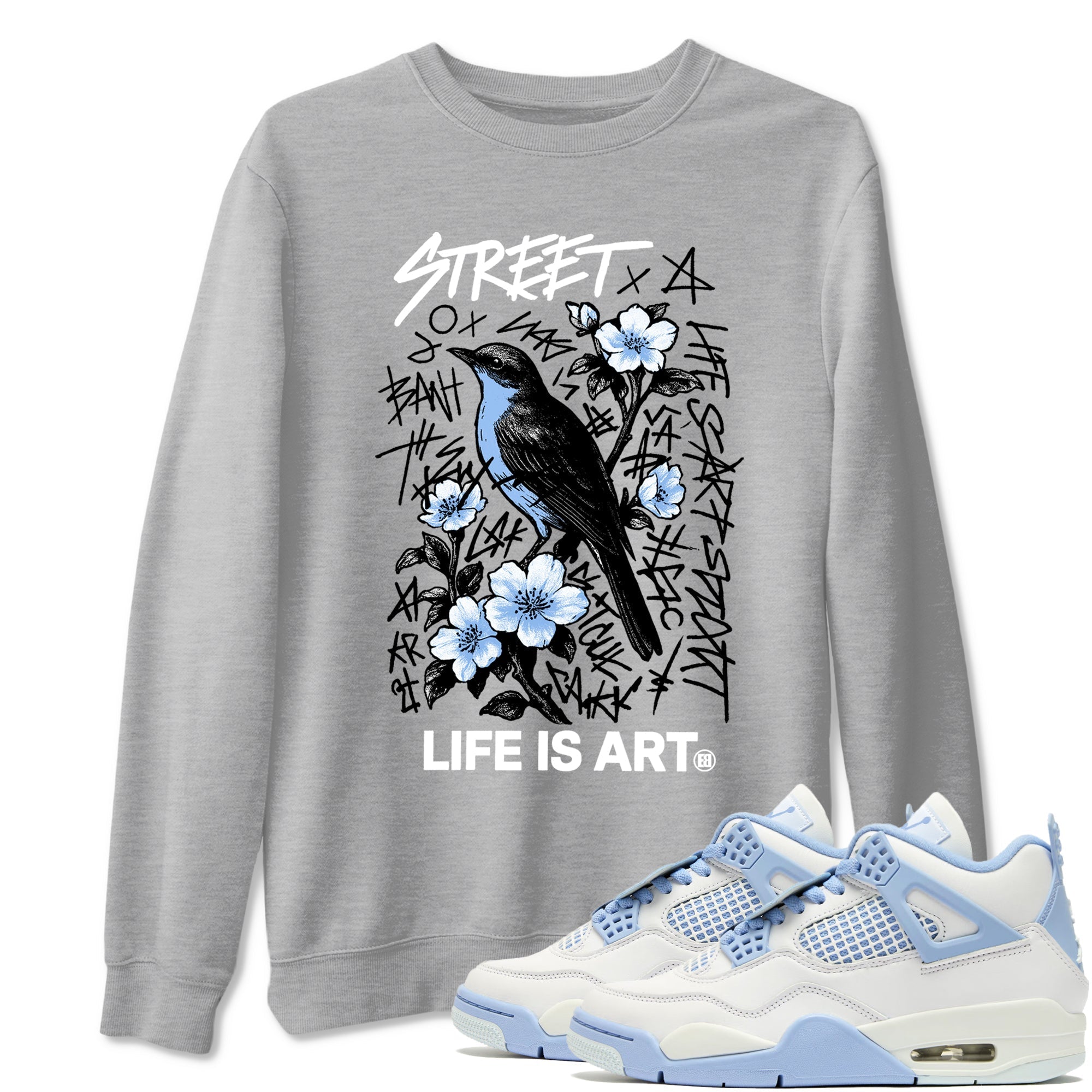 Life Is Art snkmatch Tees - Air Jordan 4 Forget Me Not