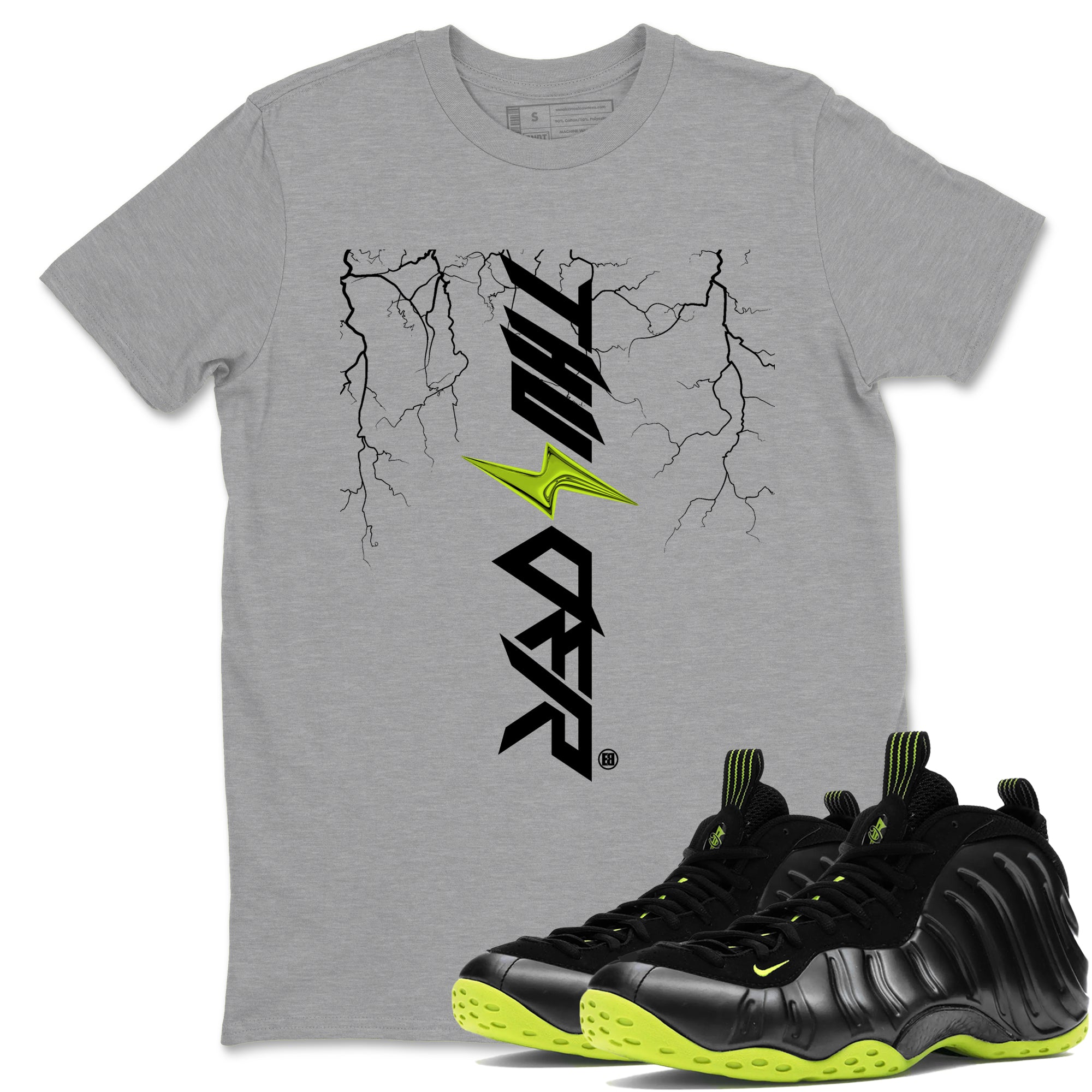 Lightning Thunder snkmatch Tees - Air Foamposite One Black Volt