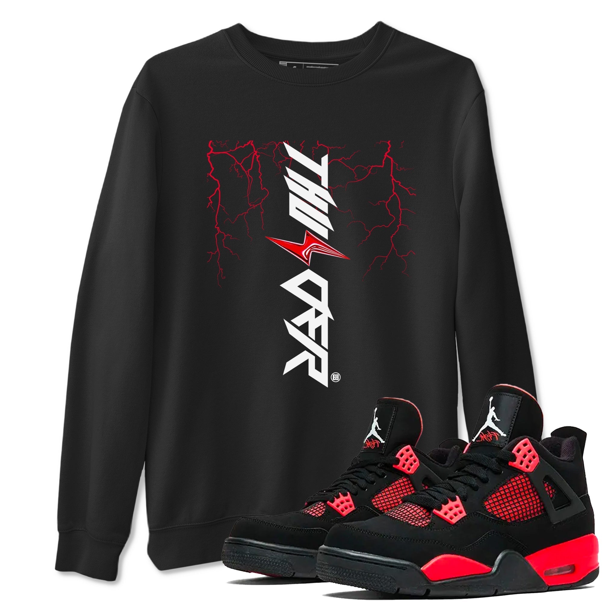 Lightning Thunder snkmatch Tees - Air Jordan 4 Red Thunder